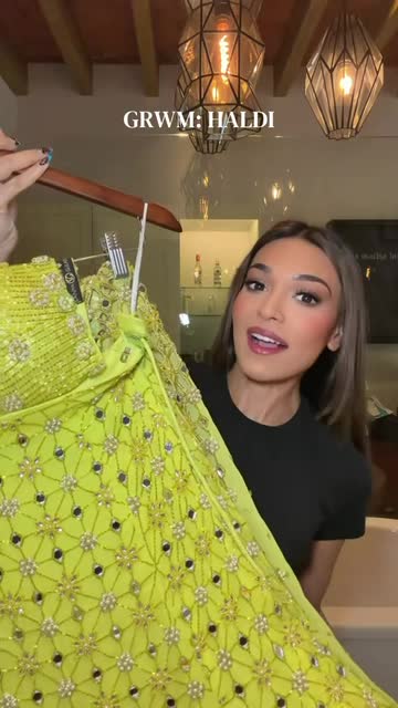 Neon Green Slit Pre-Draped Sari Image - 3