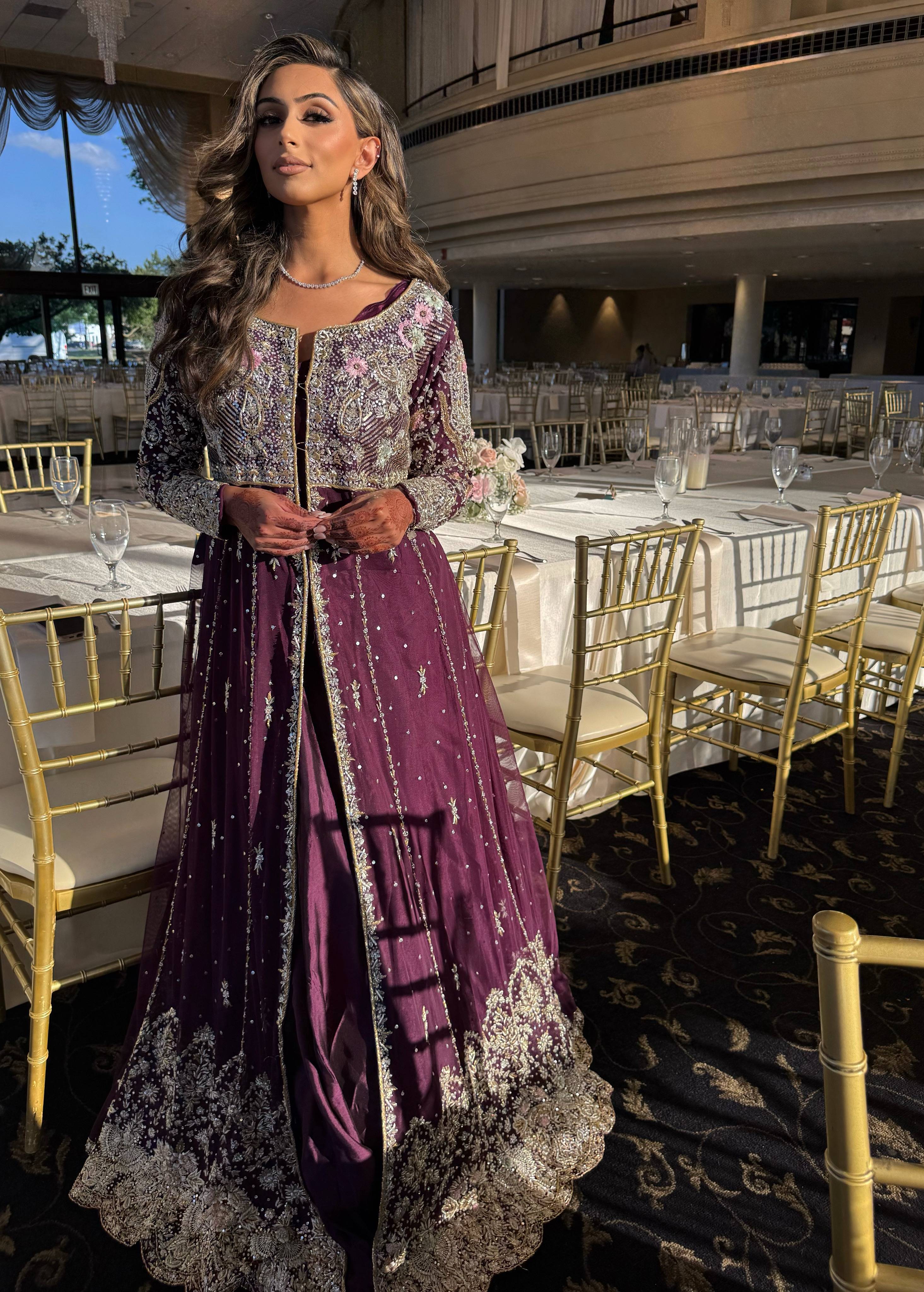 Royal Purple Anarkali Set Image - 0