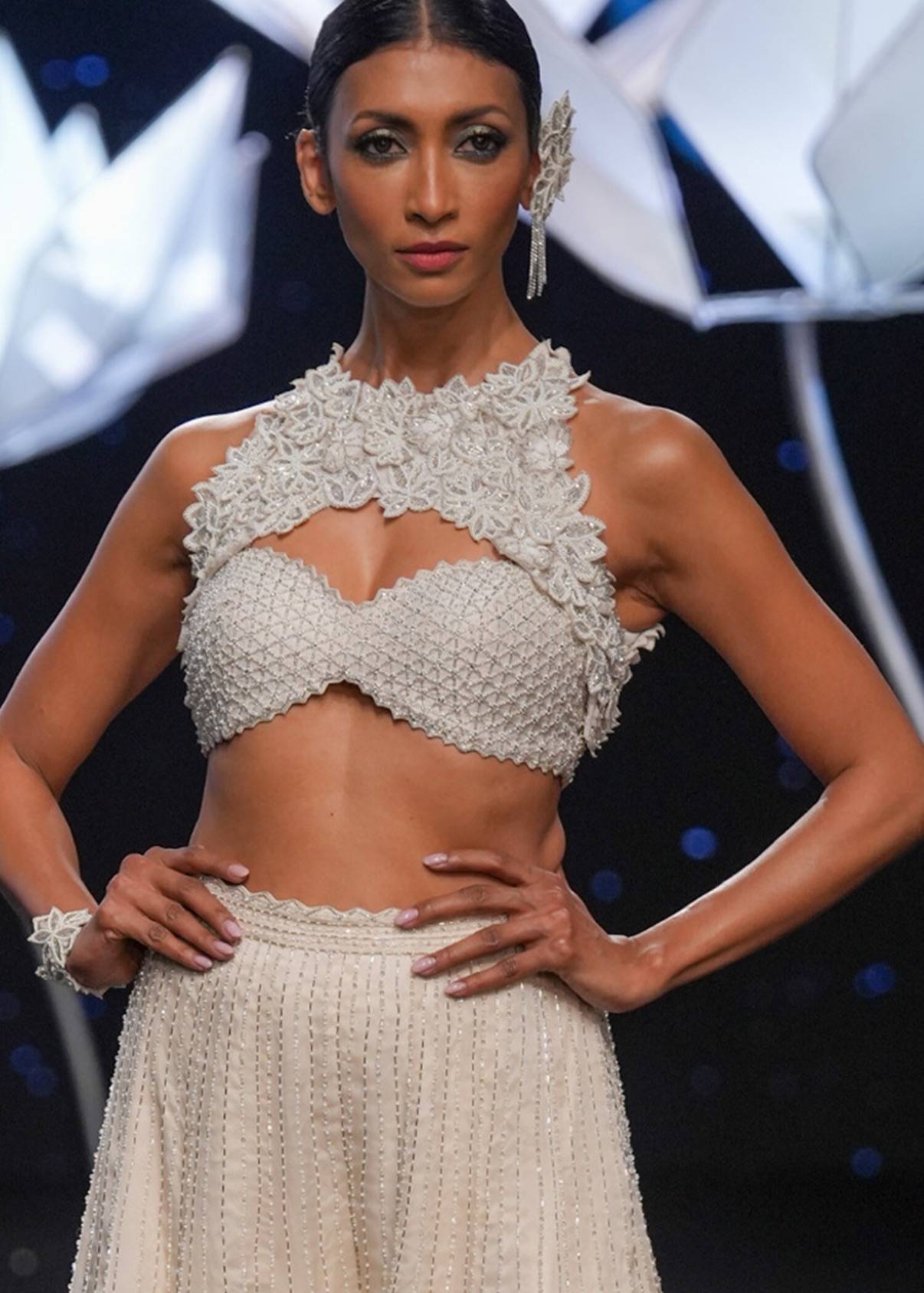 Ivory Cutwork Blouse Sharara Set Image - 4
