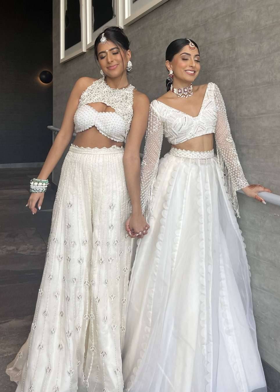 Ivory Cutwork Blouse Sharara Set Image - 2