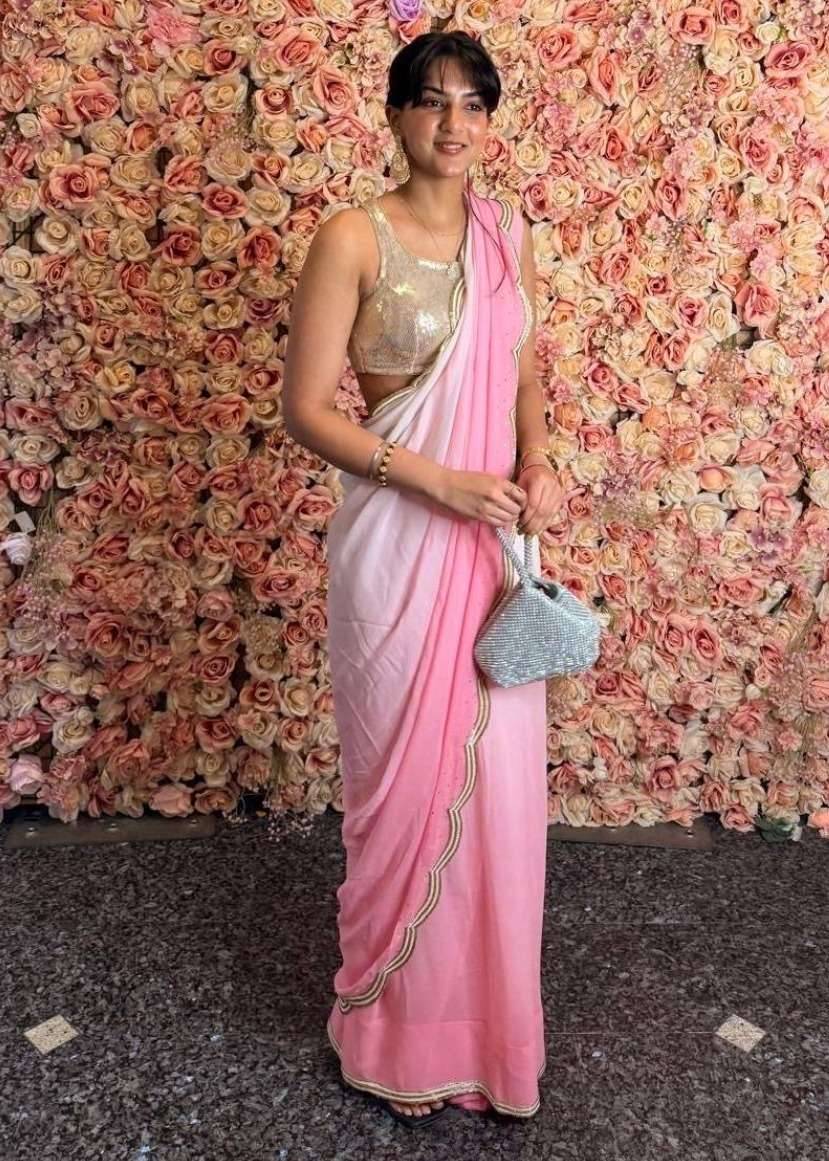 Pink Ombre Sari Image - 1