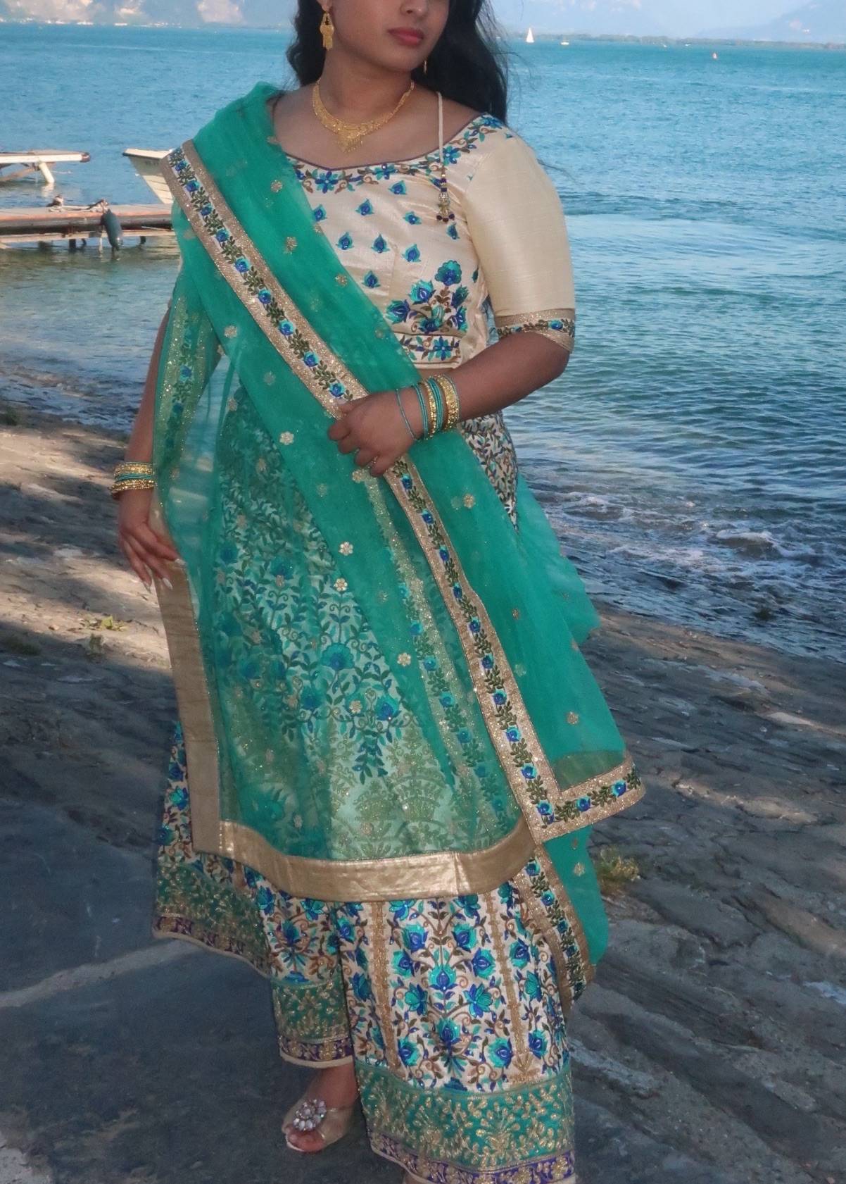 Aqua Blue Lehenga Image - 1