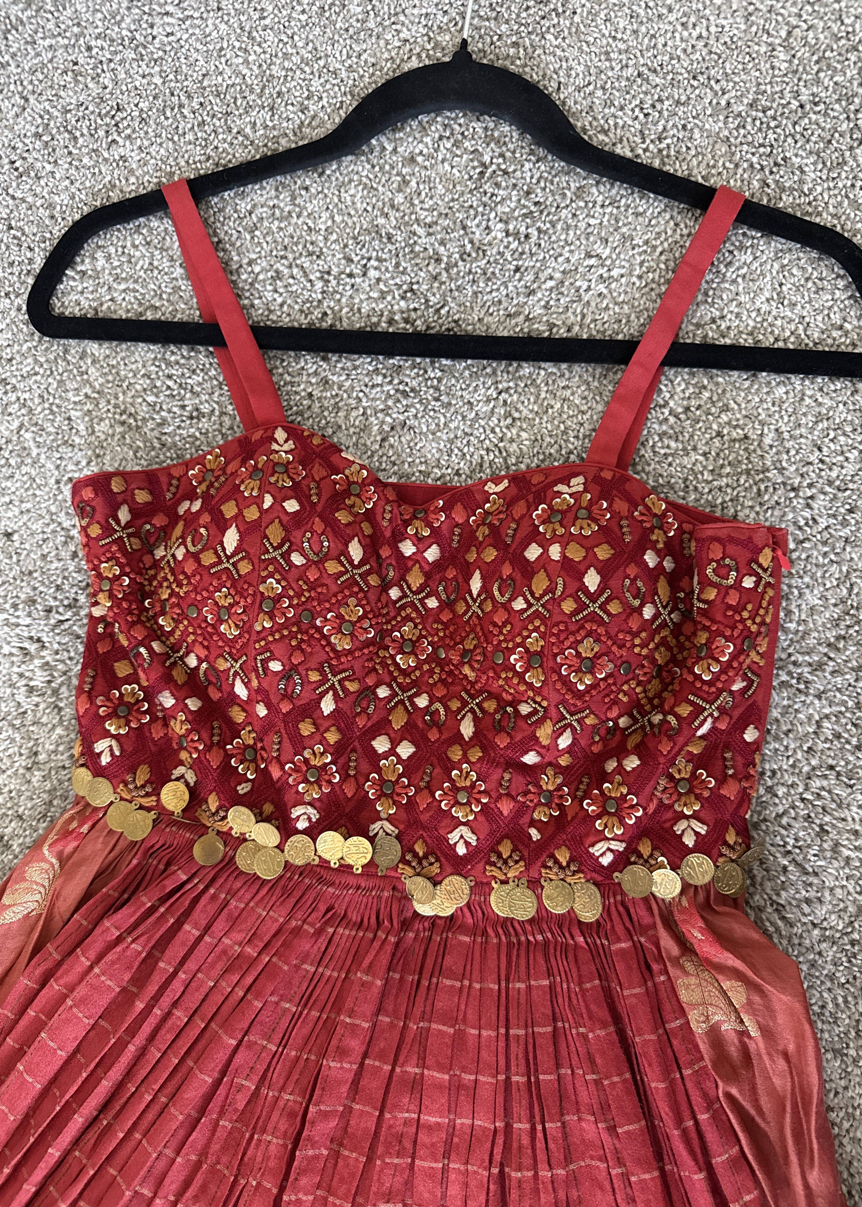 Red and Gold Gown Image - 1