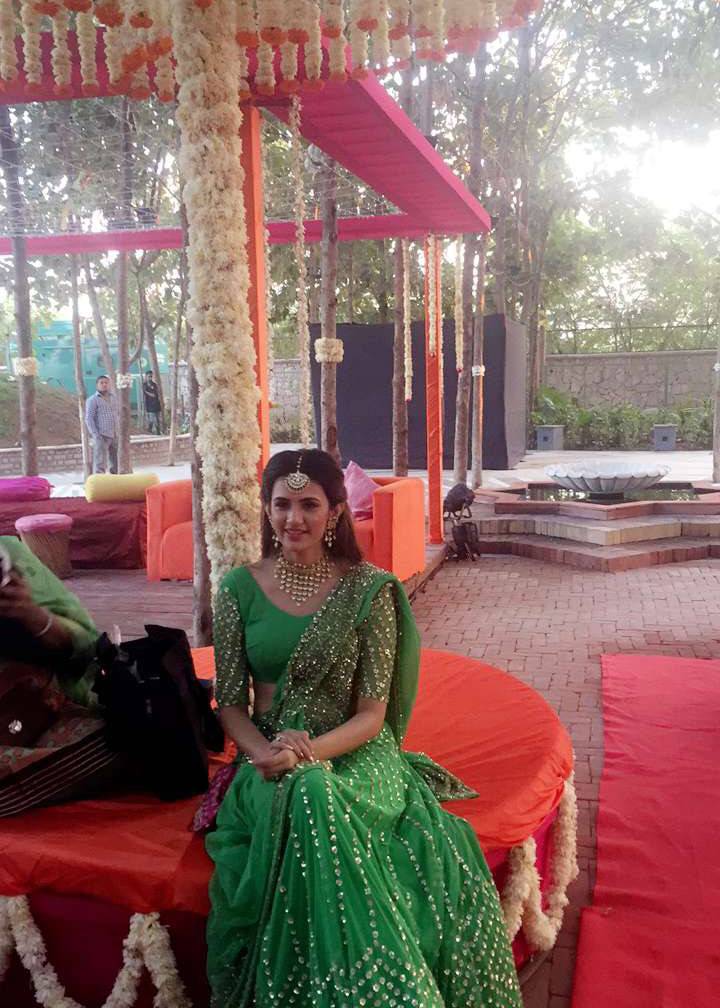 Green Gold Embellished Lehenga Image - 1