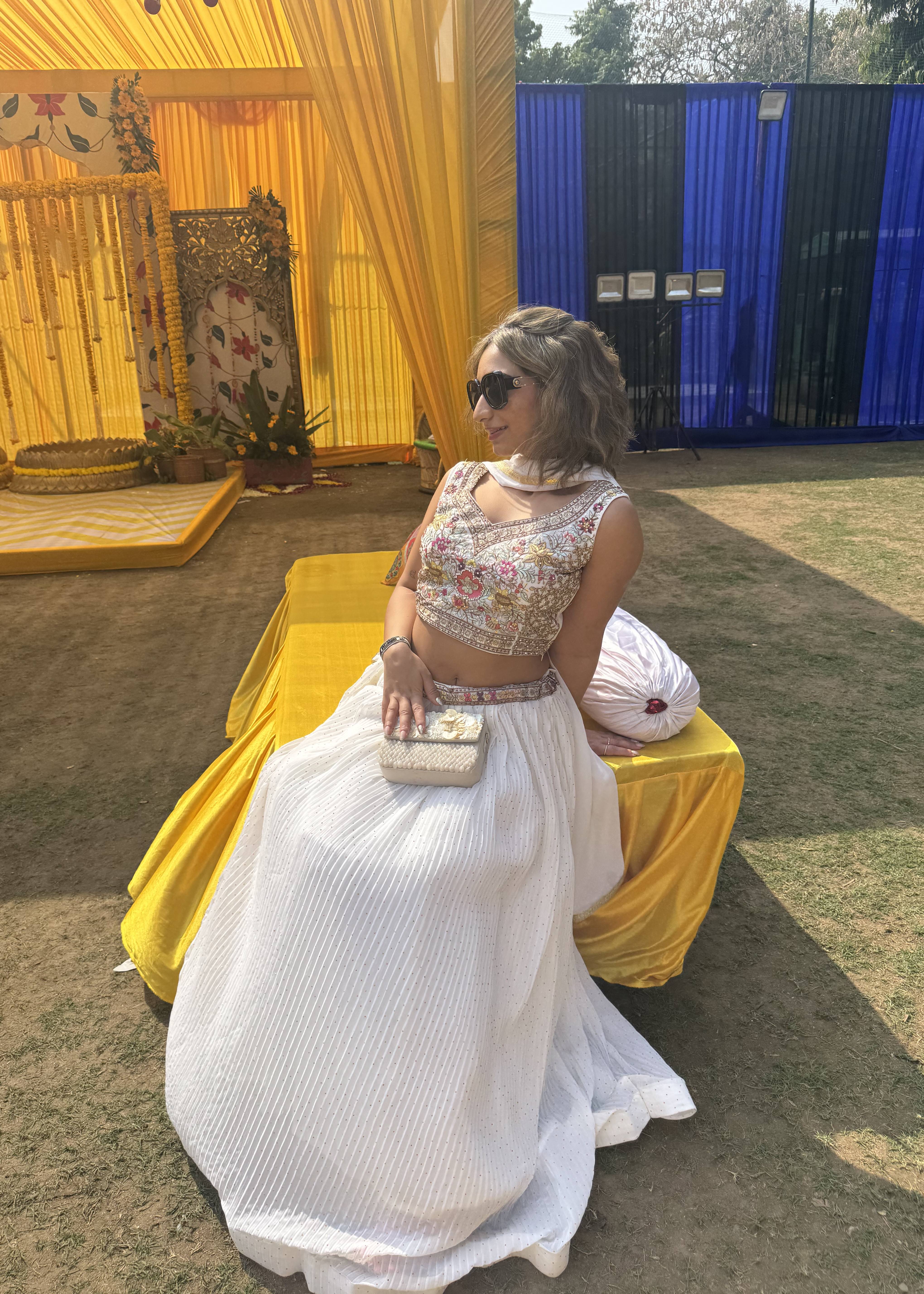 Ivory Embroidered Lehenga Image - 5