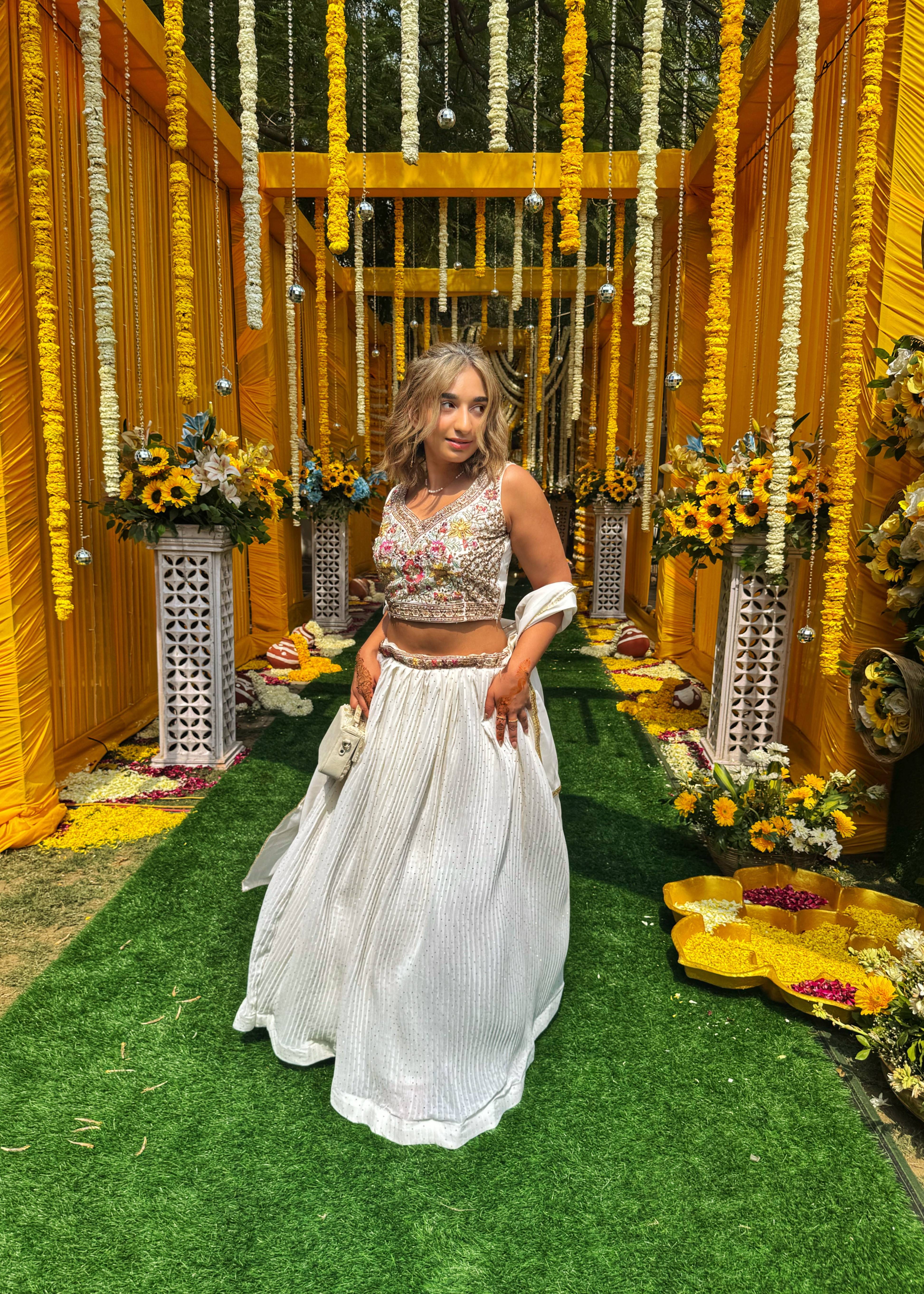 Ivory Embroidered Lehenga Image - 1