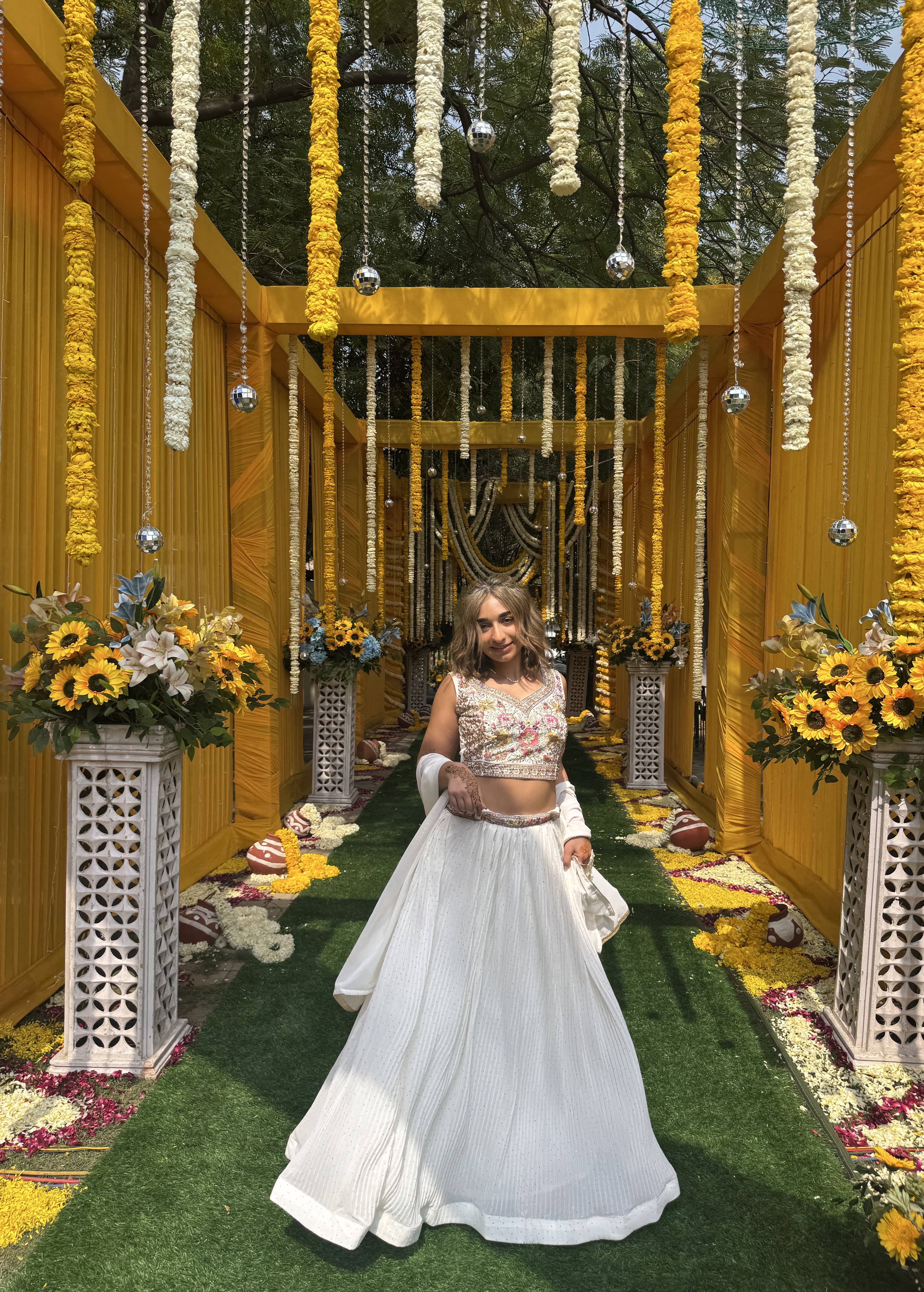 Ivory Embroidered Lehenga Image - 6