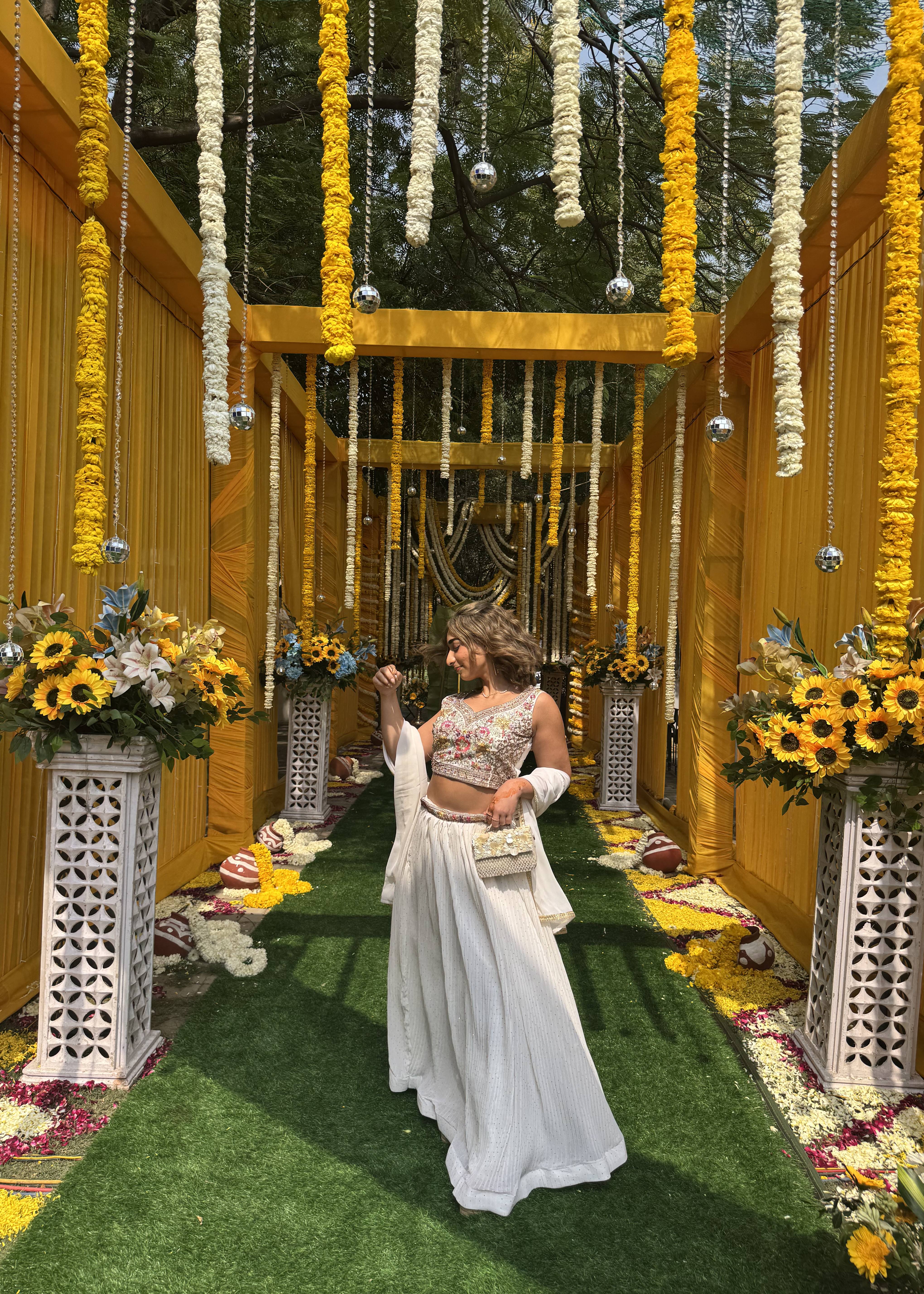Ivory Embroidered Lehenga Image - 3