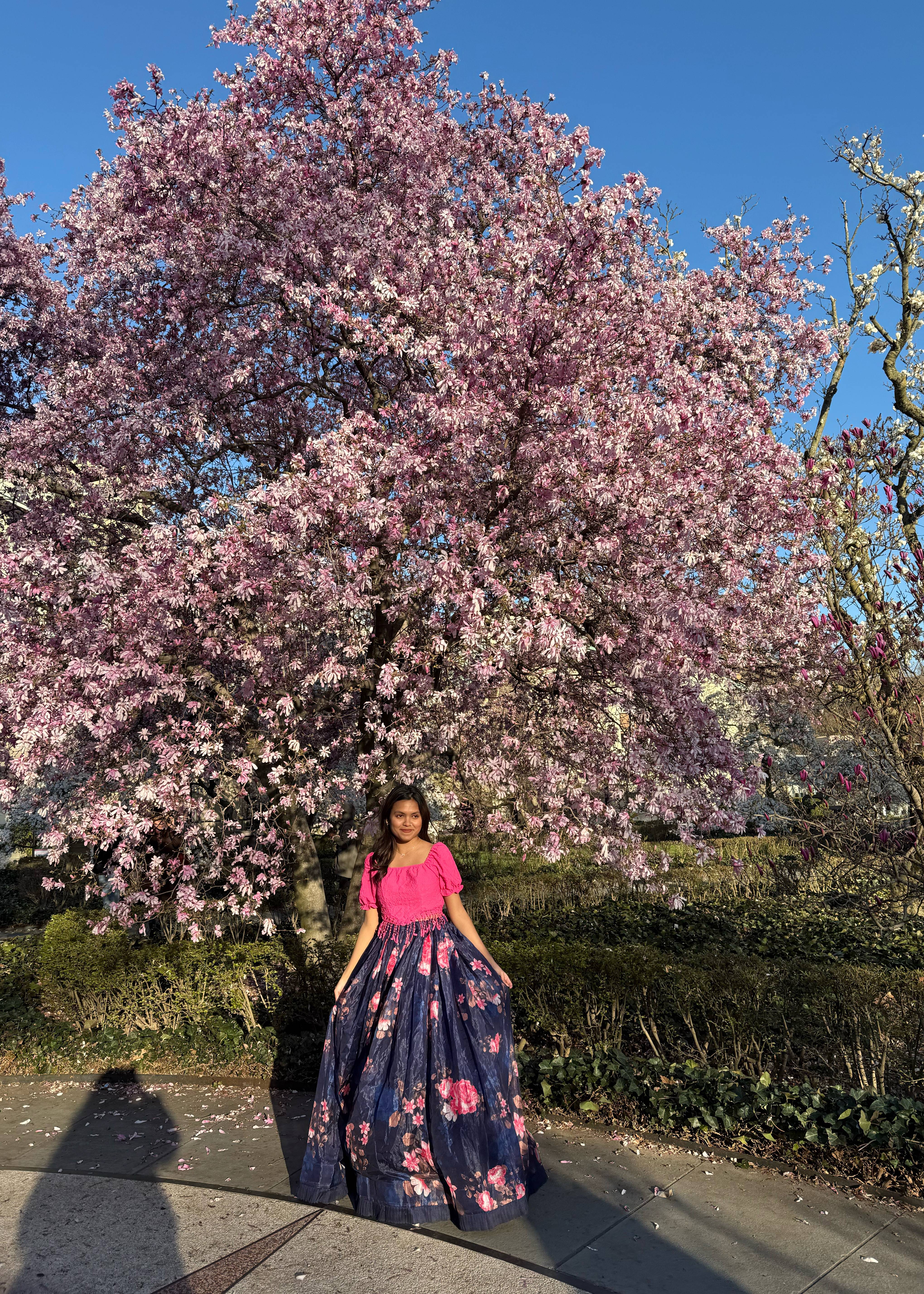 Blue Floral Skirt Set Image - 3