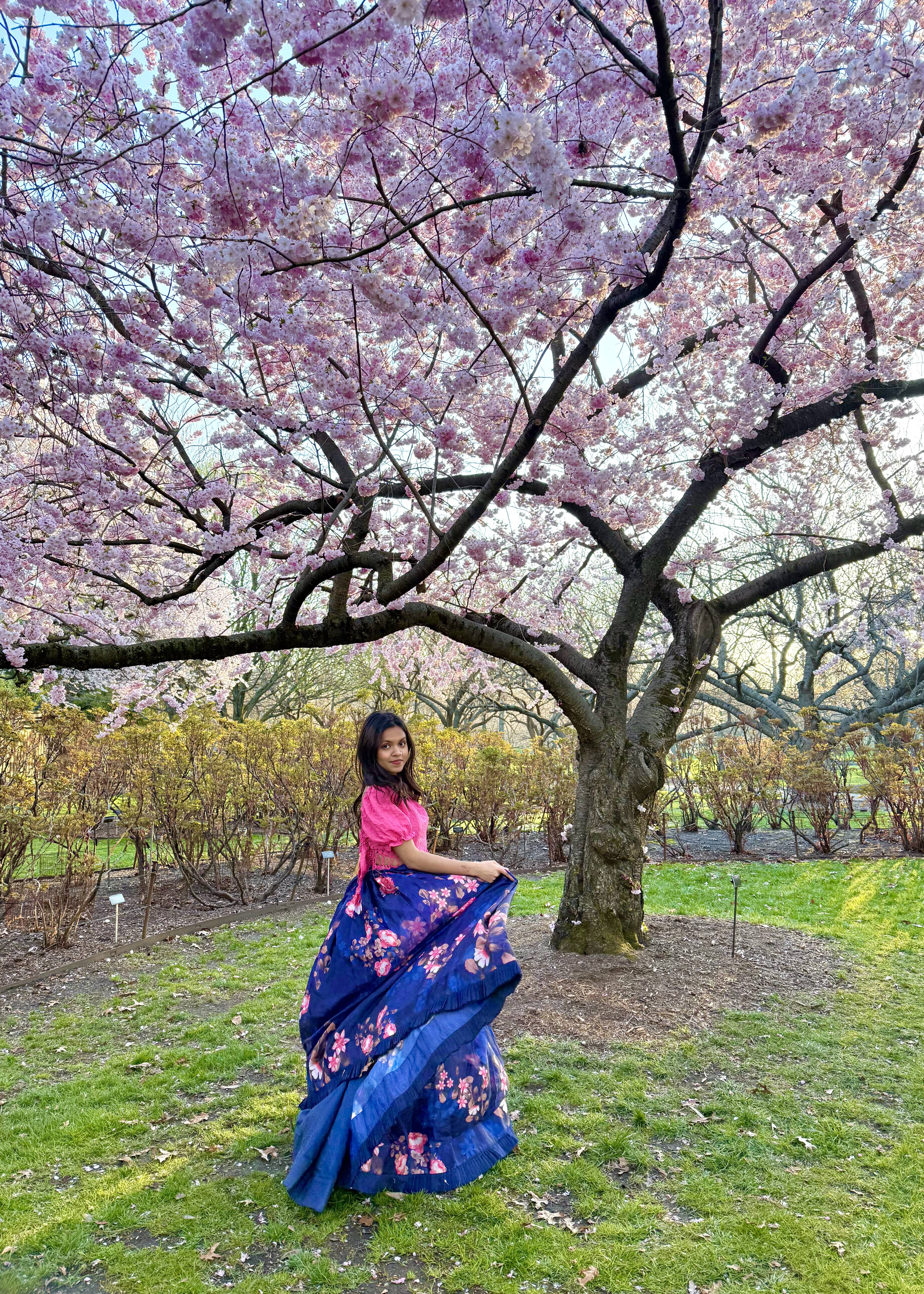 Blue Floral Skirt Set Image - 4