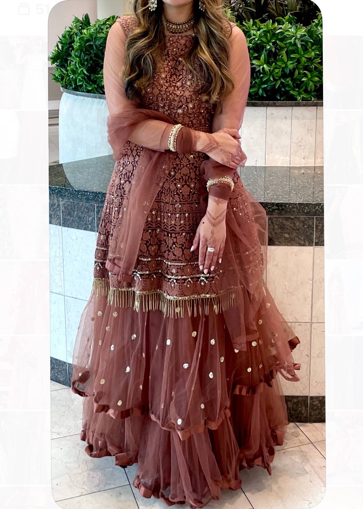 Dusty Rose Tiered Ruffle Lehenga Image - 0