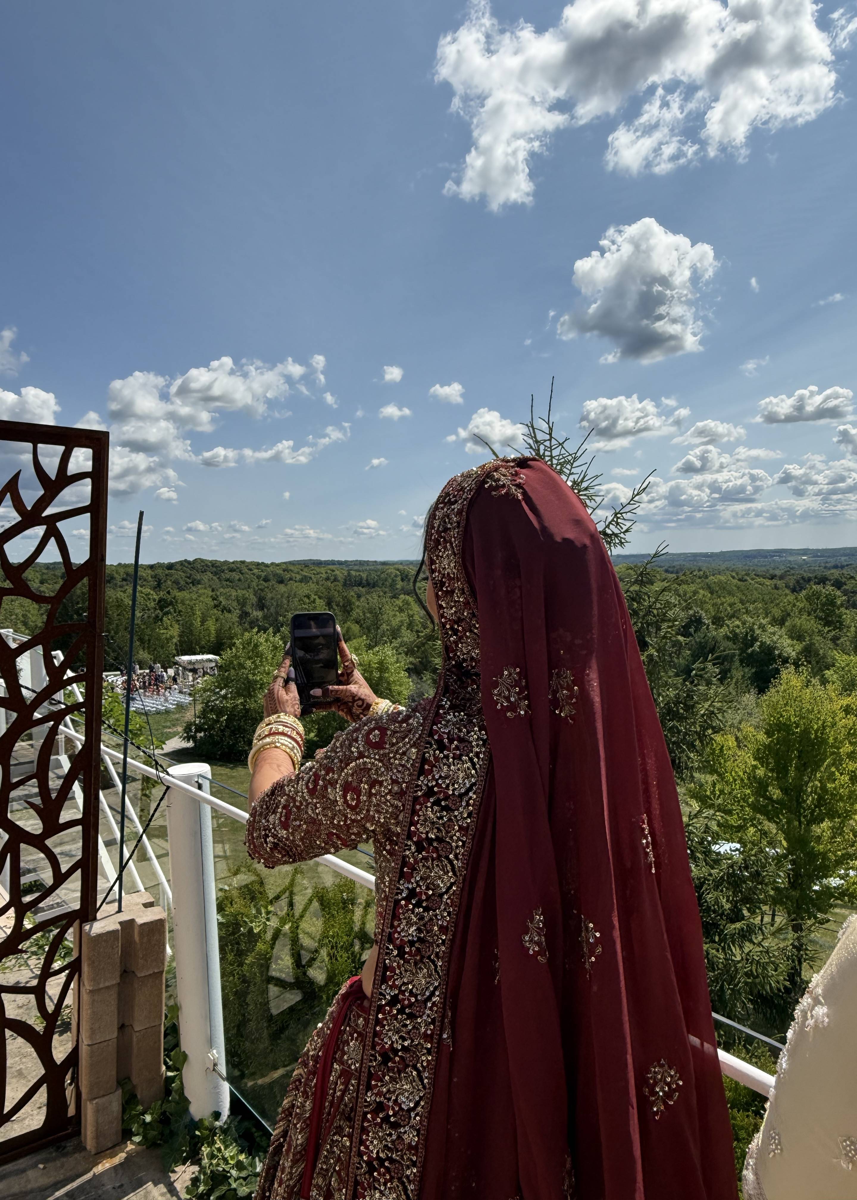 Maroon Velvet Zardozi Bridal Lehenga Image - 2