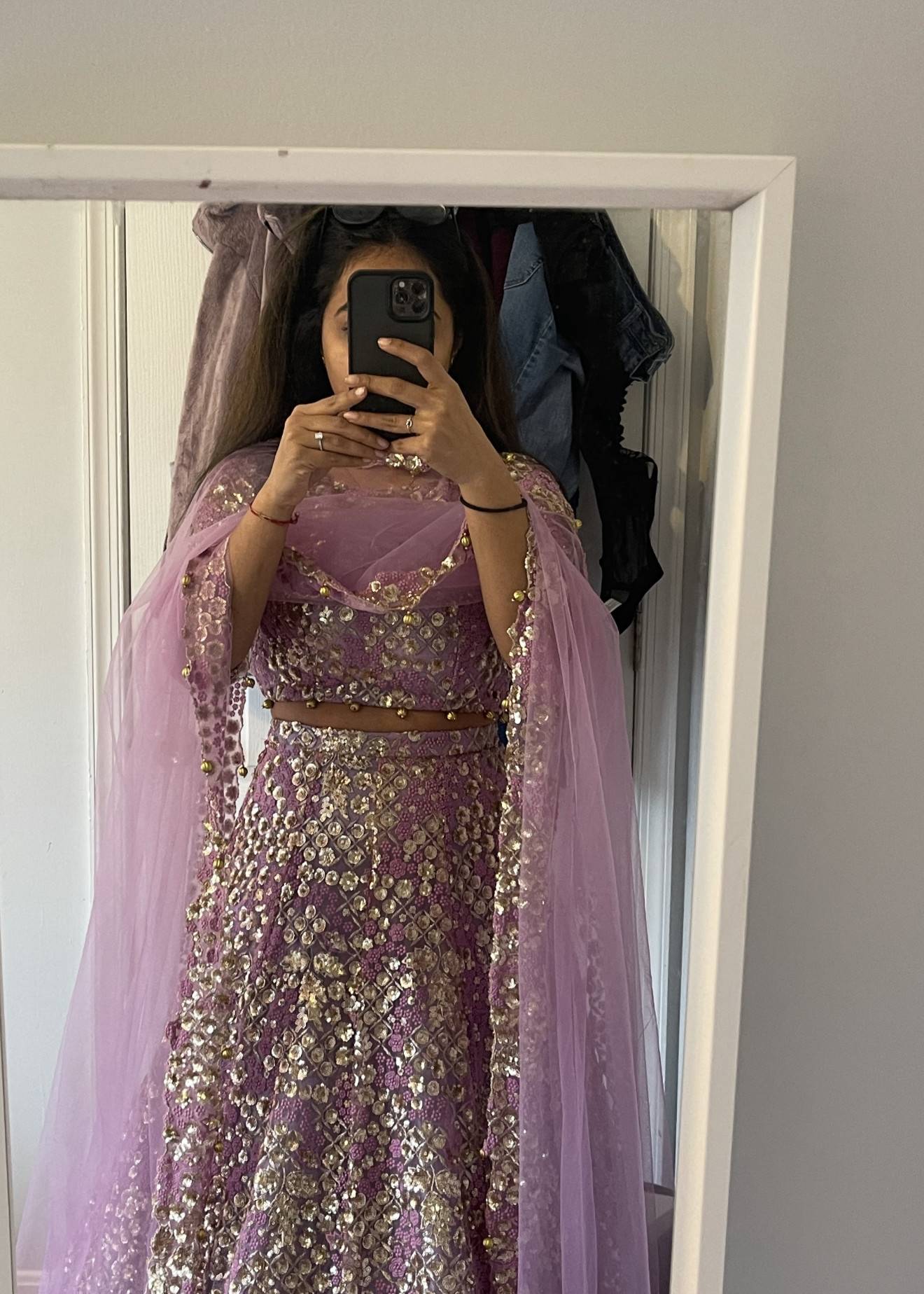 Lavender Gold Lehenga Image - 2