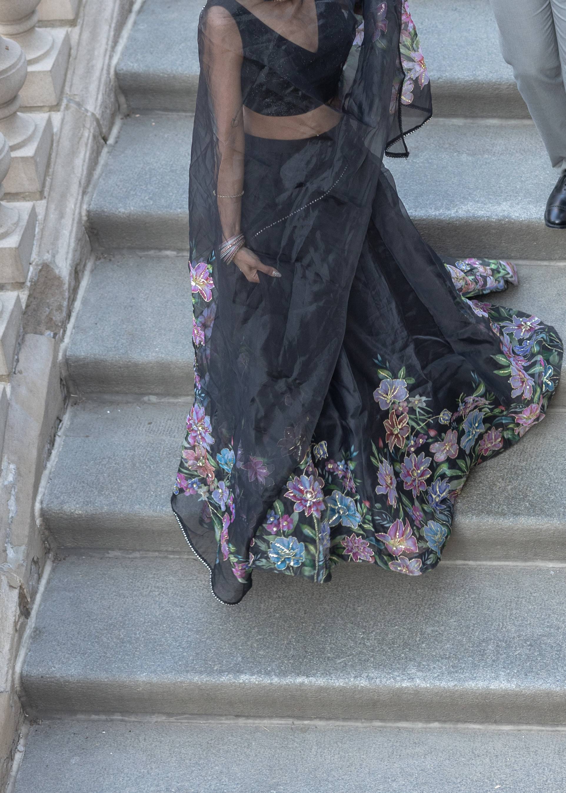 Black Floral Lehenga Image - 2