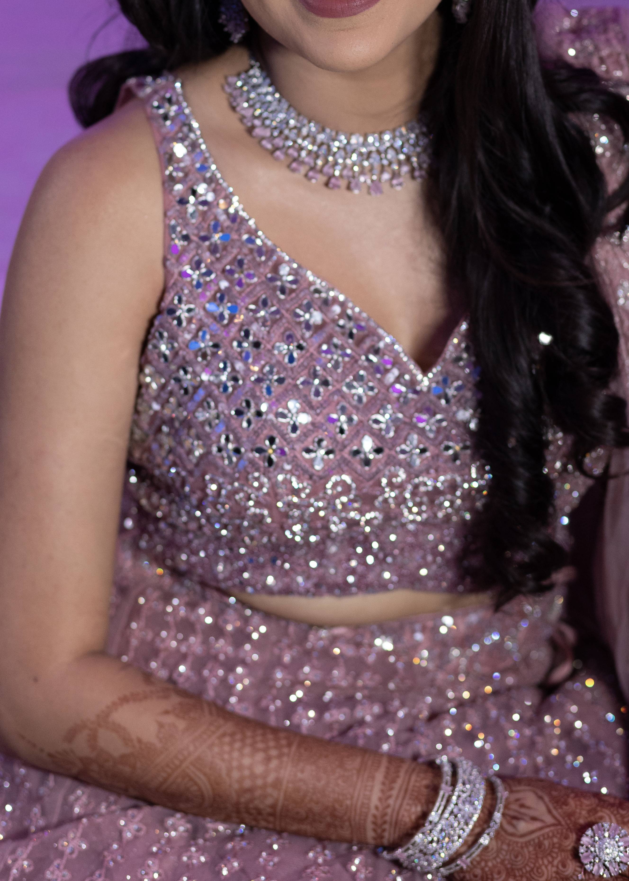 Mauve Bridal Lehenga Image - 2