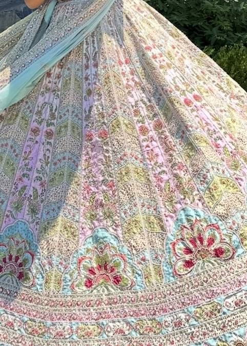 Pastel Floral Lehenga Image - 2