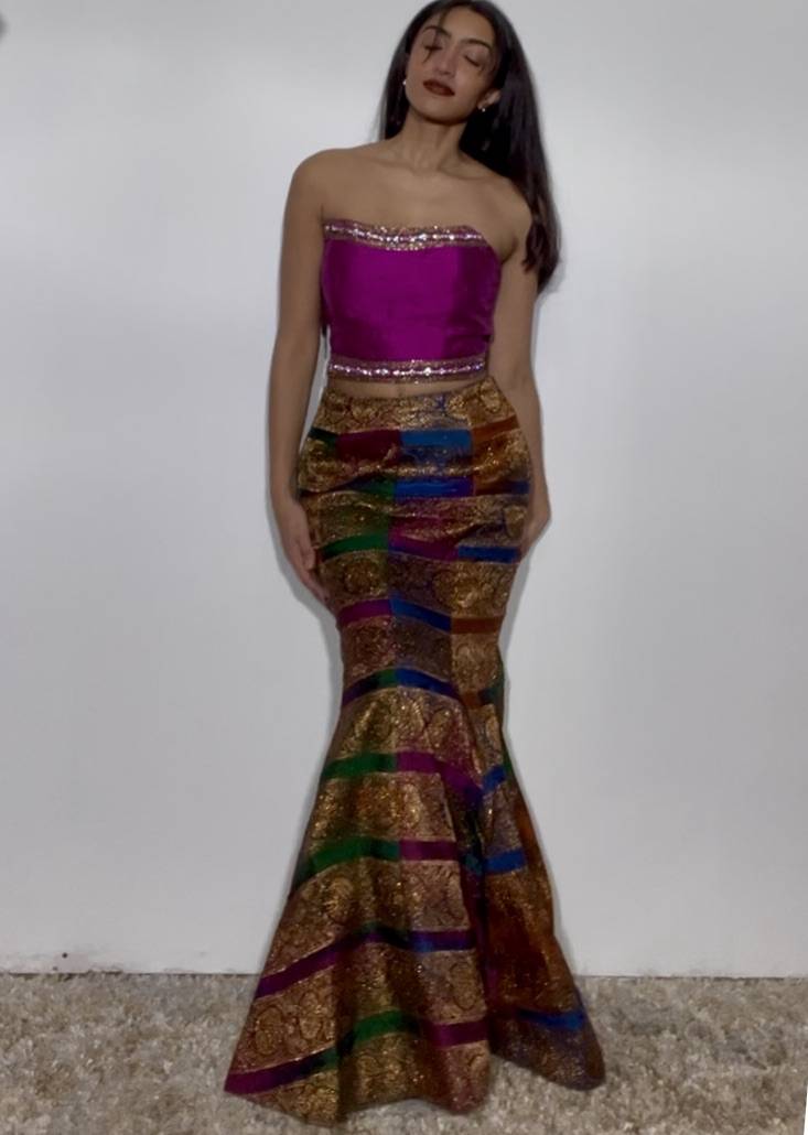 Brocade Mermaid Lehenga Image - 2