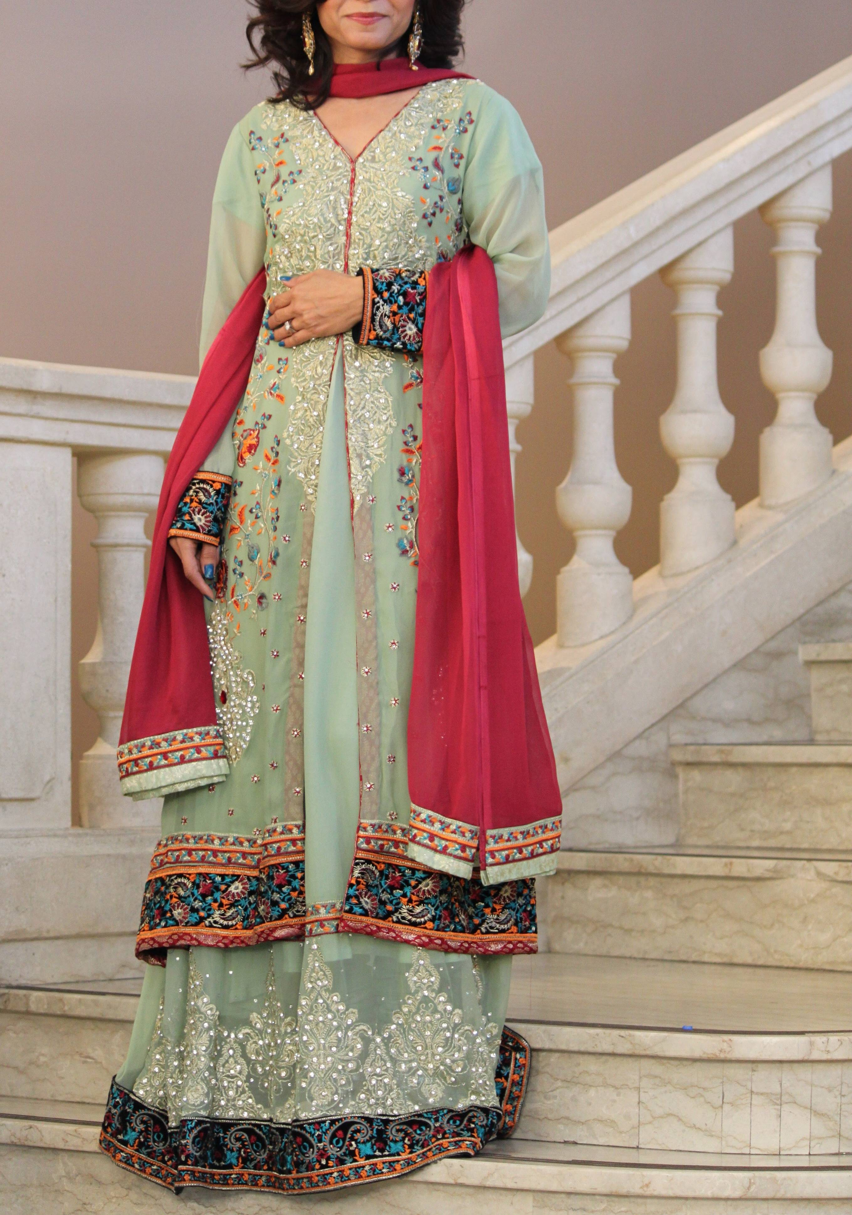 Green Anarkali Set Image - 0