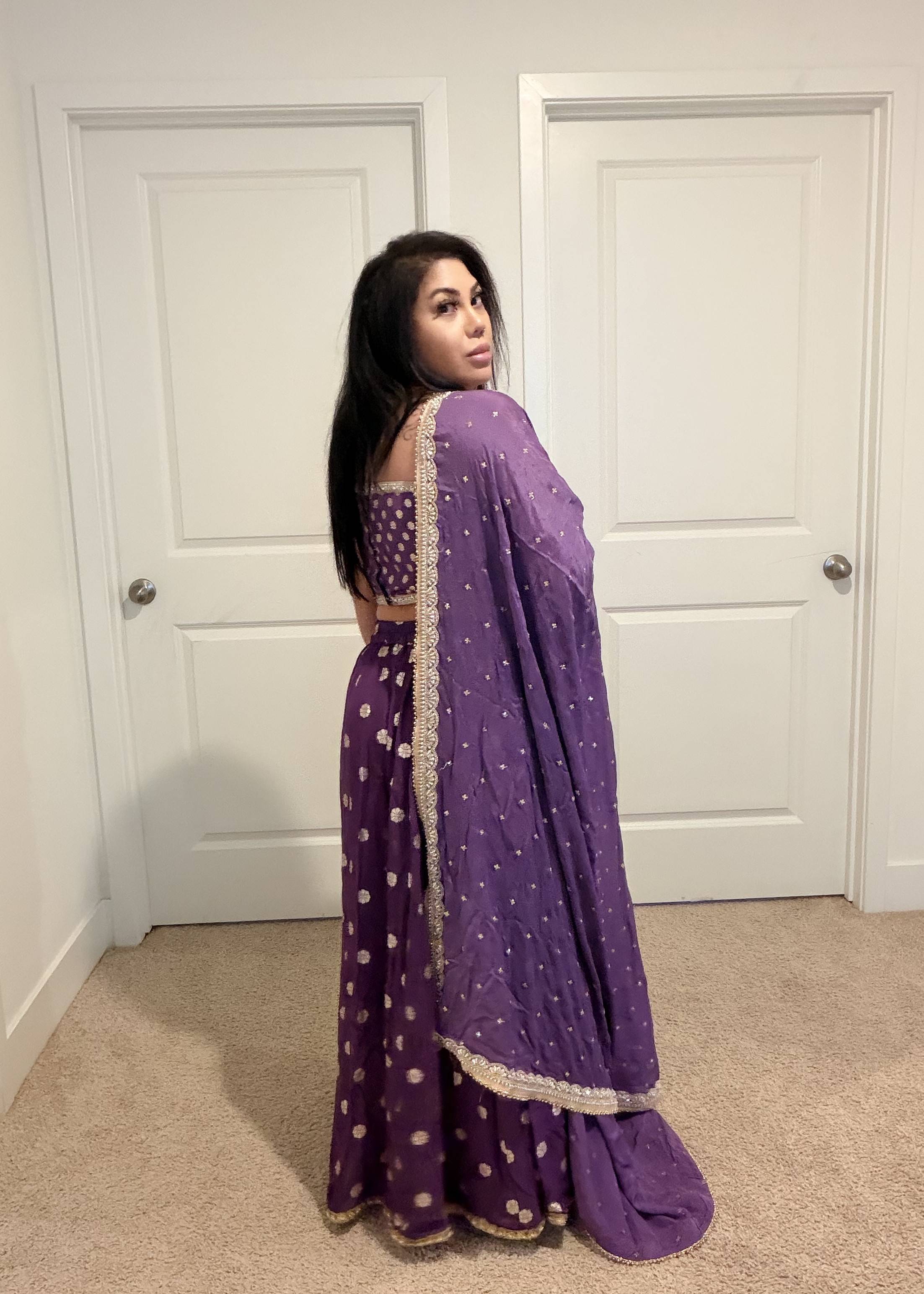 Purple Lightweight Sharara Image - 1
