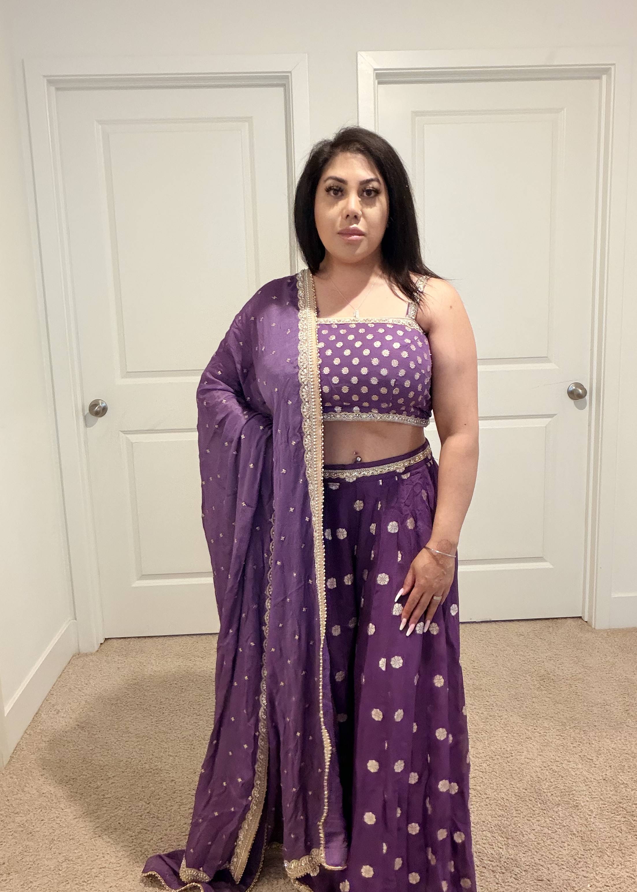 Purple Lightweight Sharara Image - 0