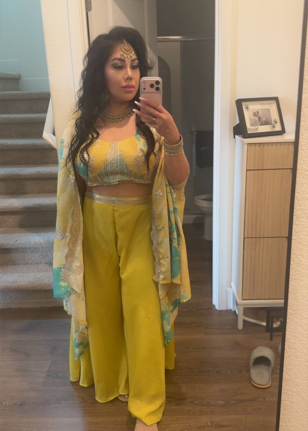 Yellow Flowy Cape Set Image - 0