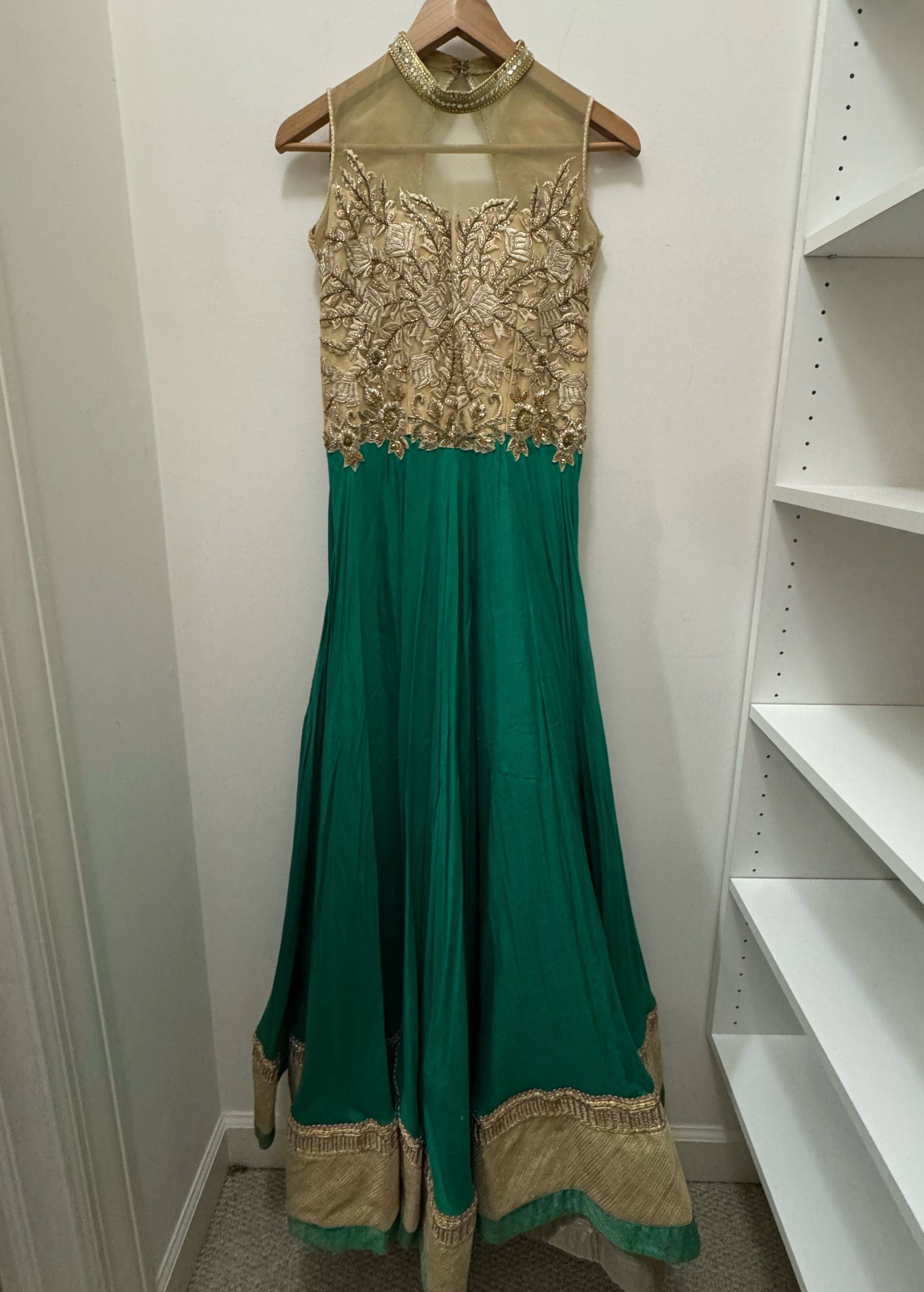 Emerald Green Anarkali Set Image - 2