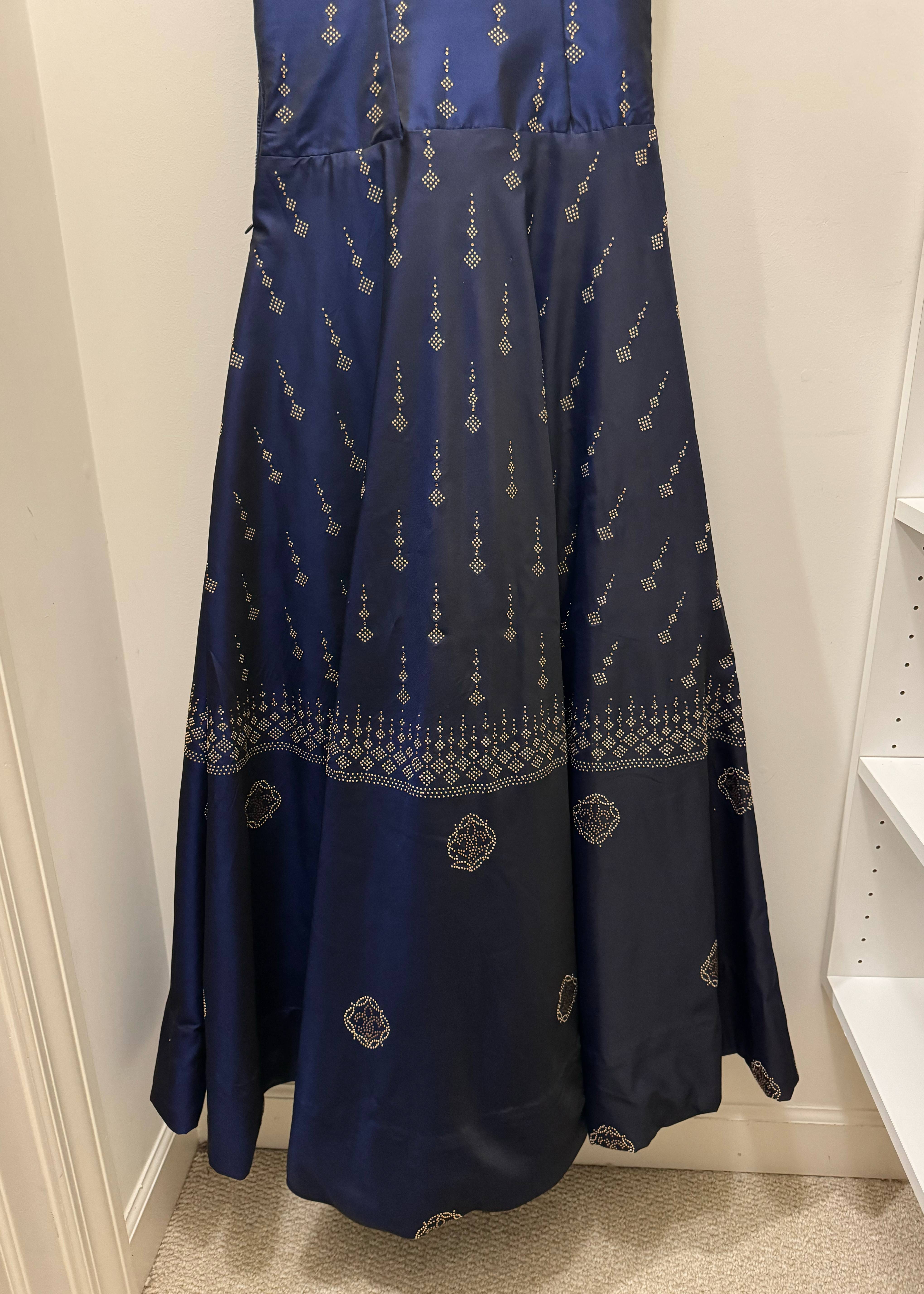 Navy Blue Anarkali Gown Image - 3