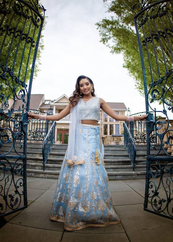 Light Blue Lehenga Image - 3