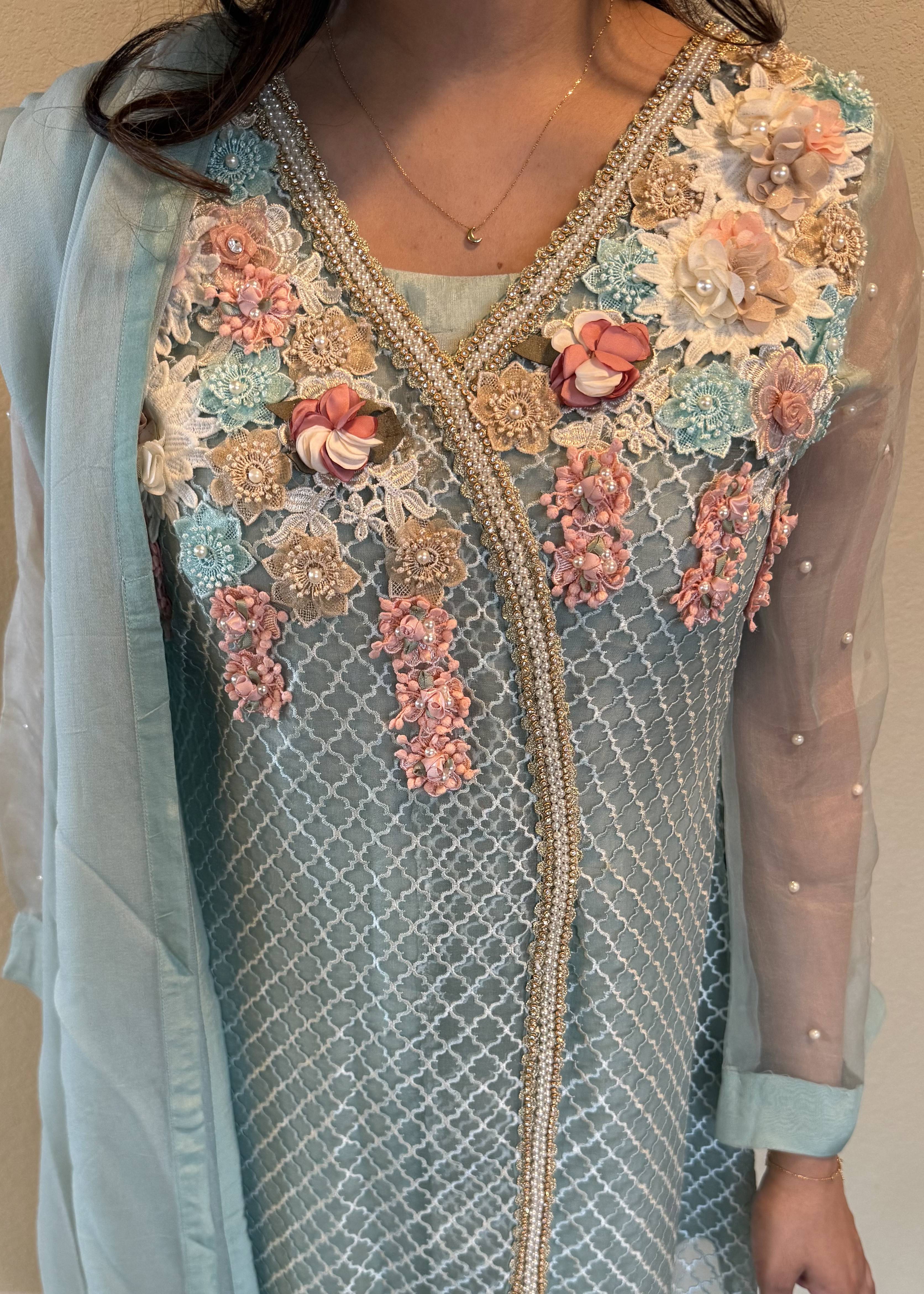 Light Blue Gharara Set Image - 1