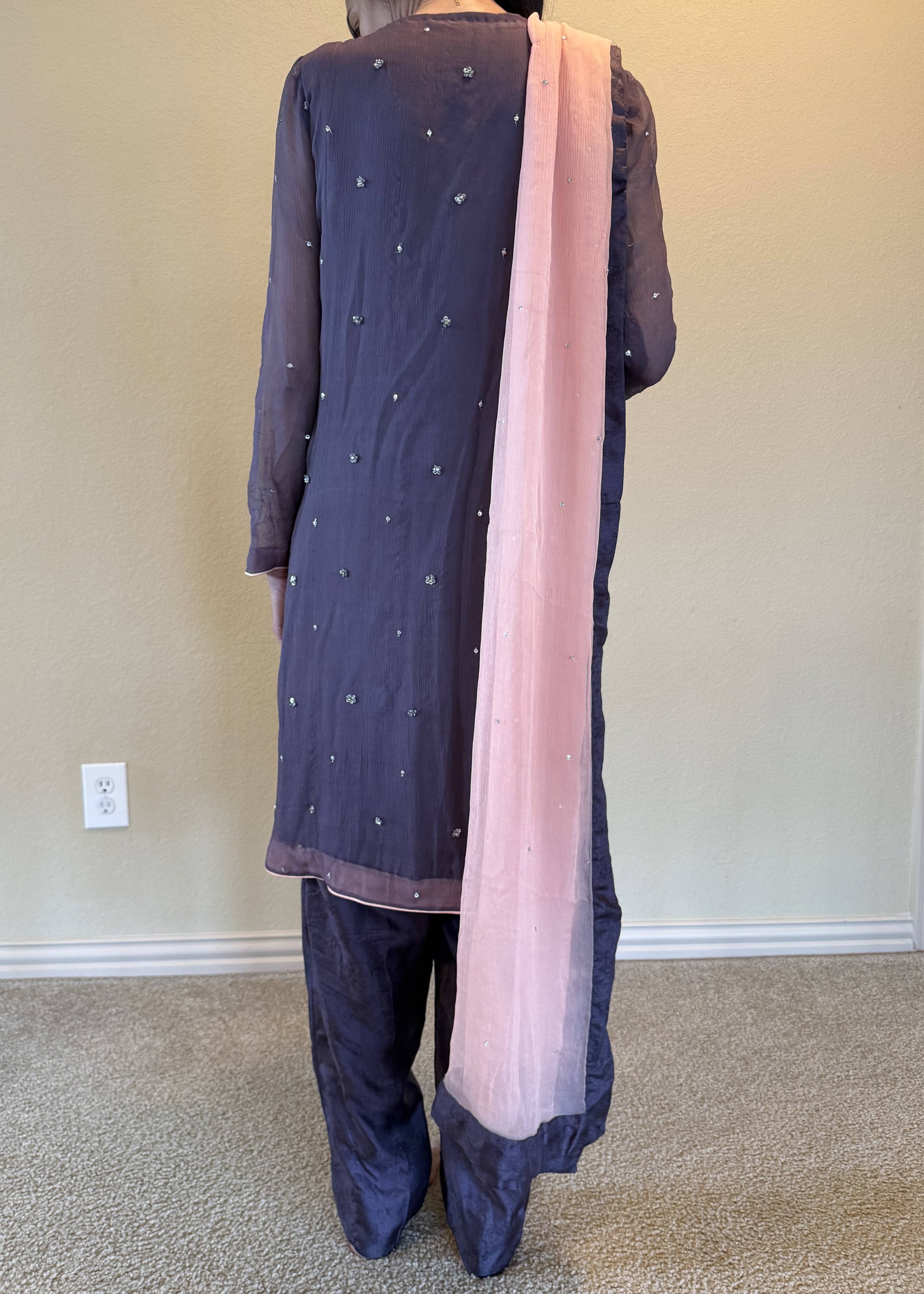 Purple Kurta Set Image - 3