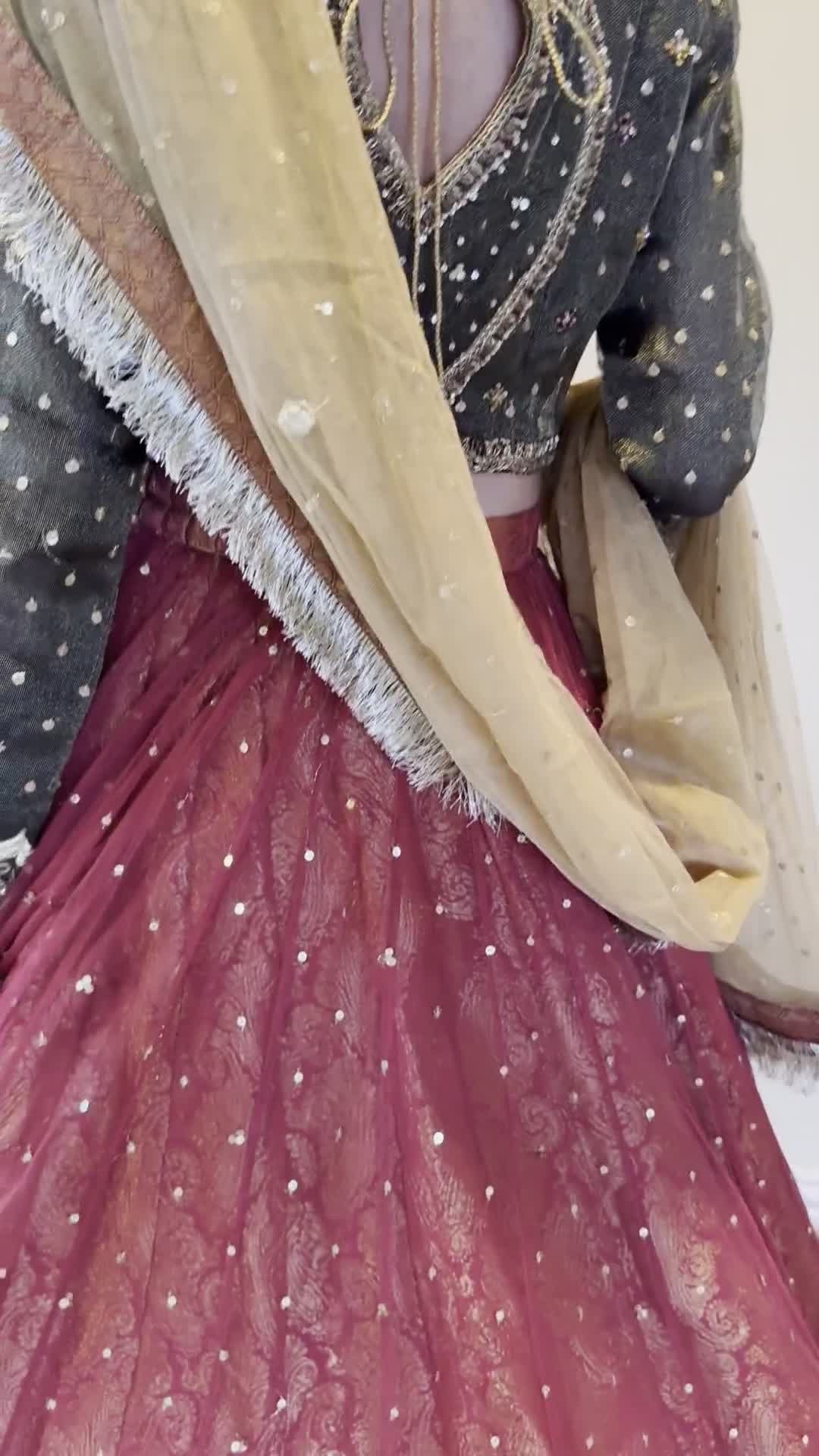 Orange Red Bridal Lehenga Image - 1