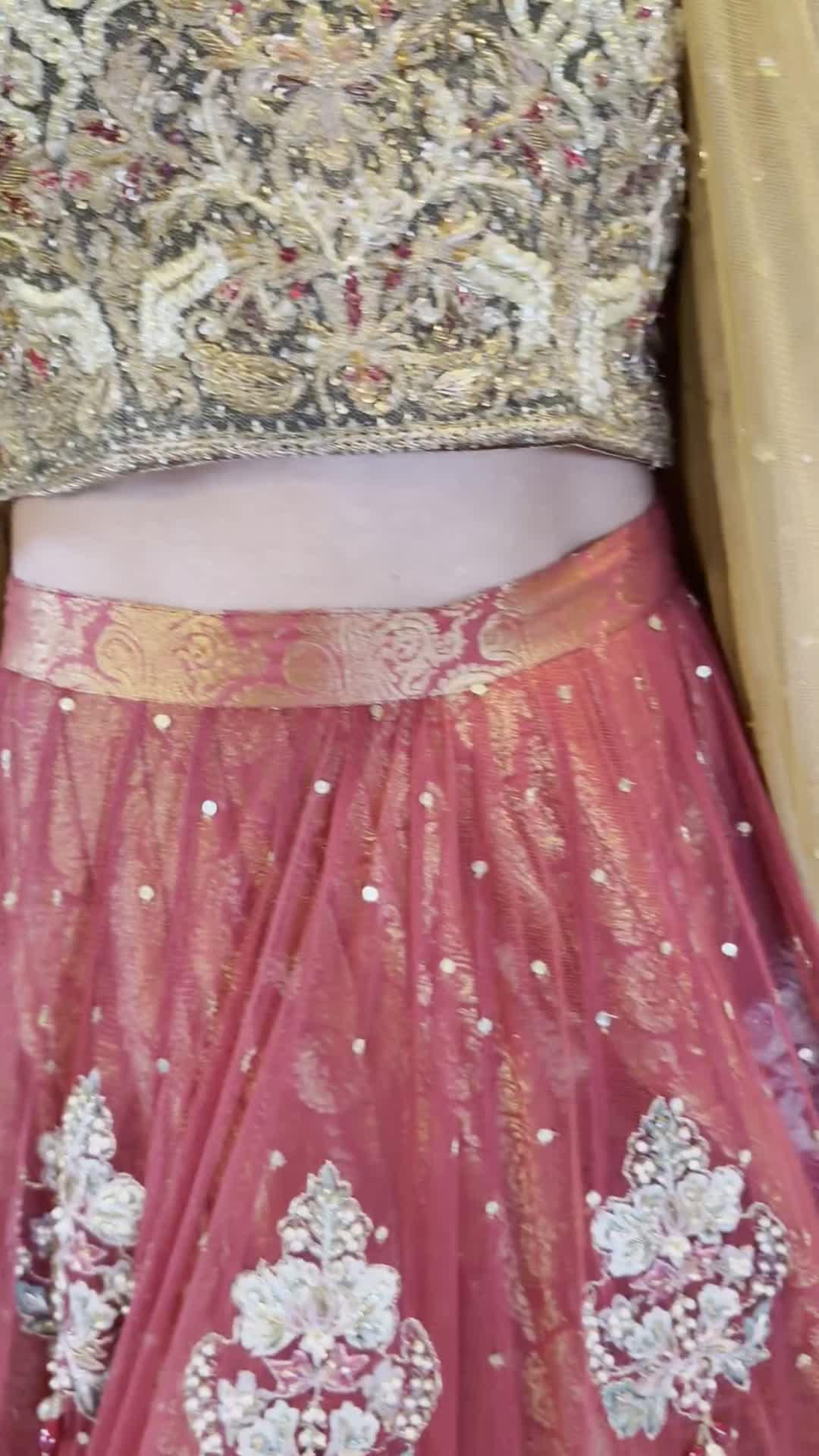 Orange Red Bridal Lehenga Image - 2