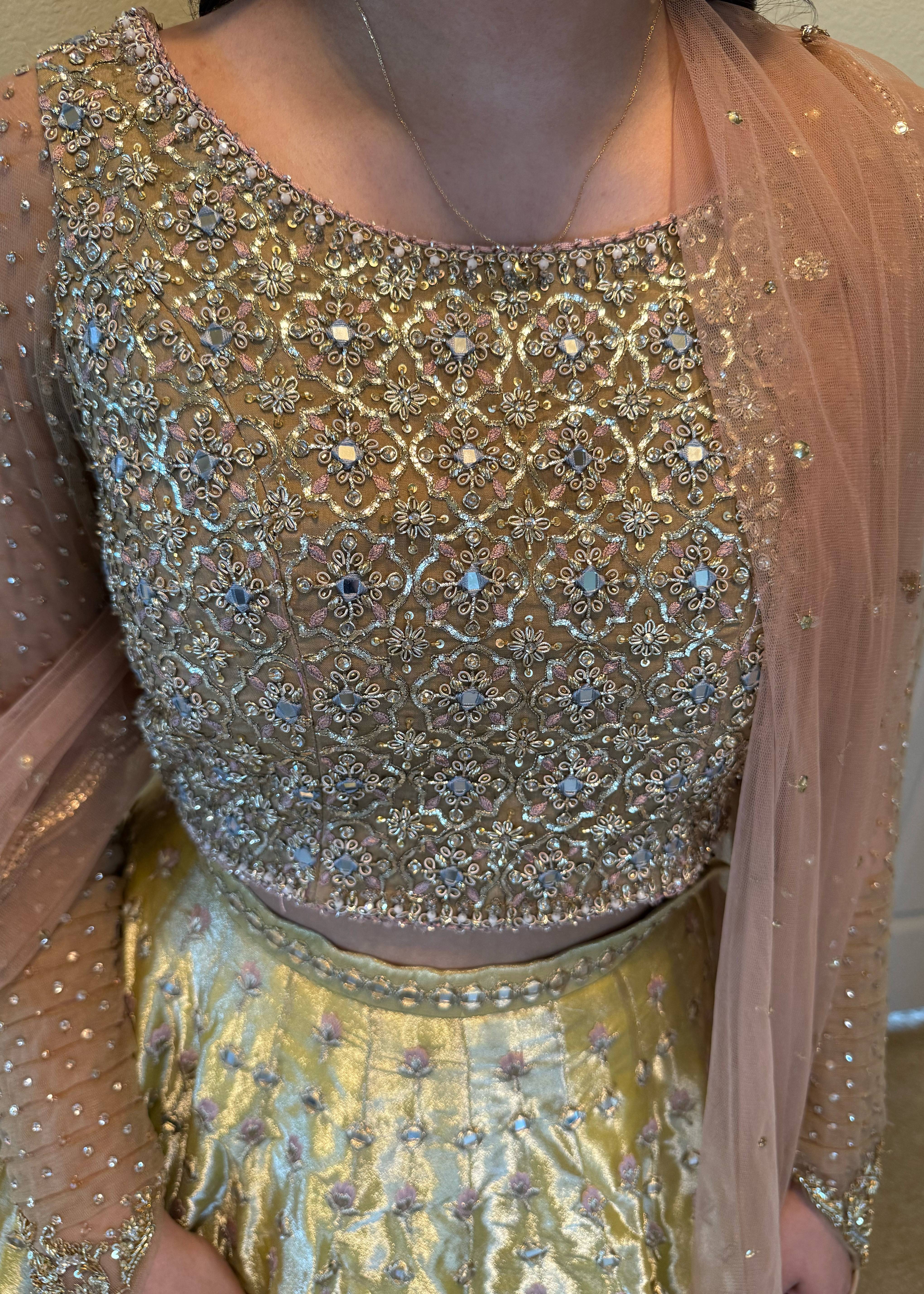 Pastel Yellow Lehenga Image - 4