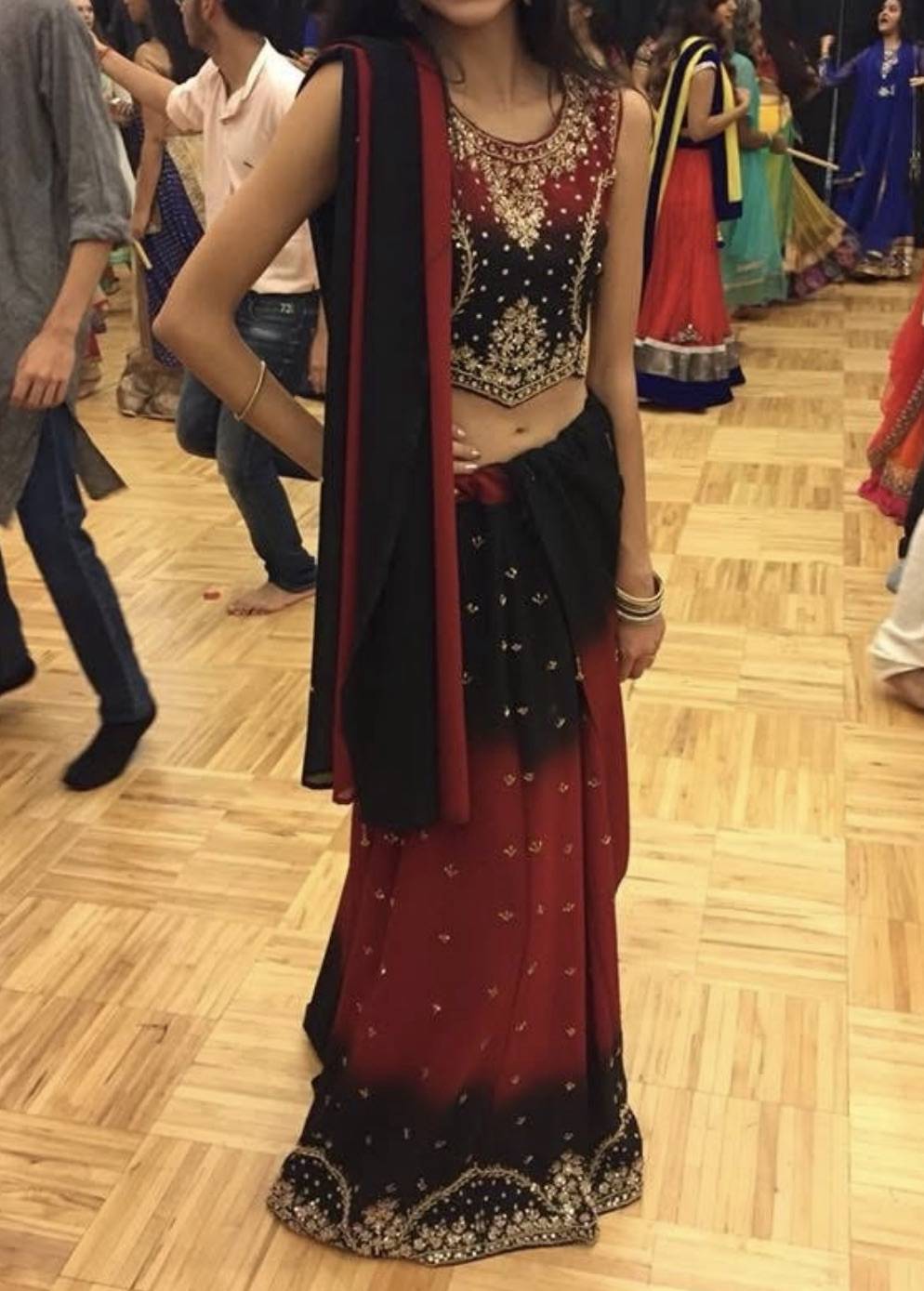 Black & Red Zari Lehenga Image - 0