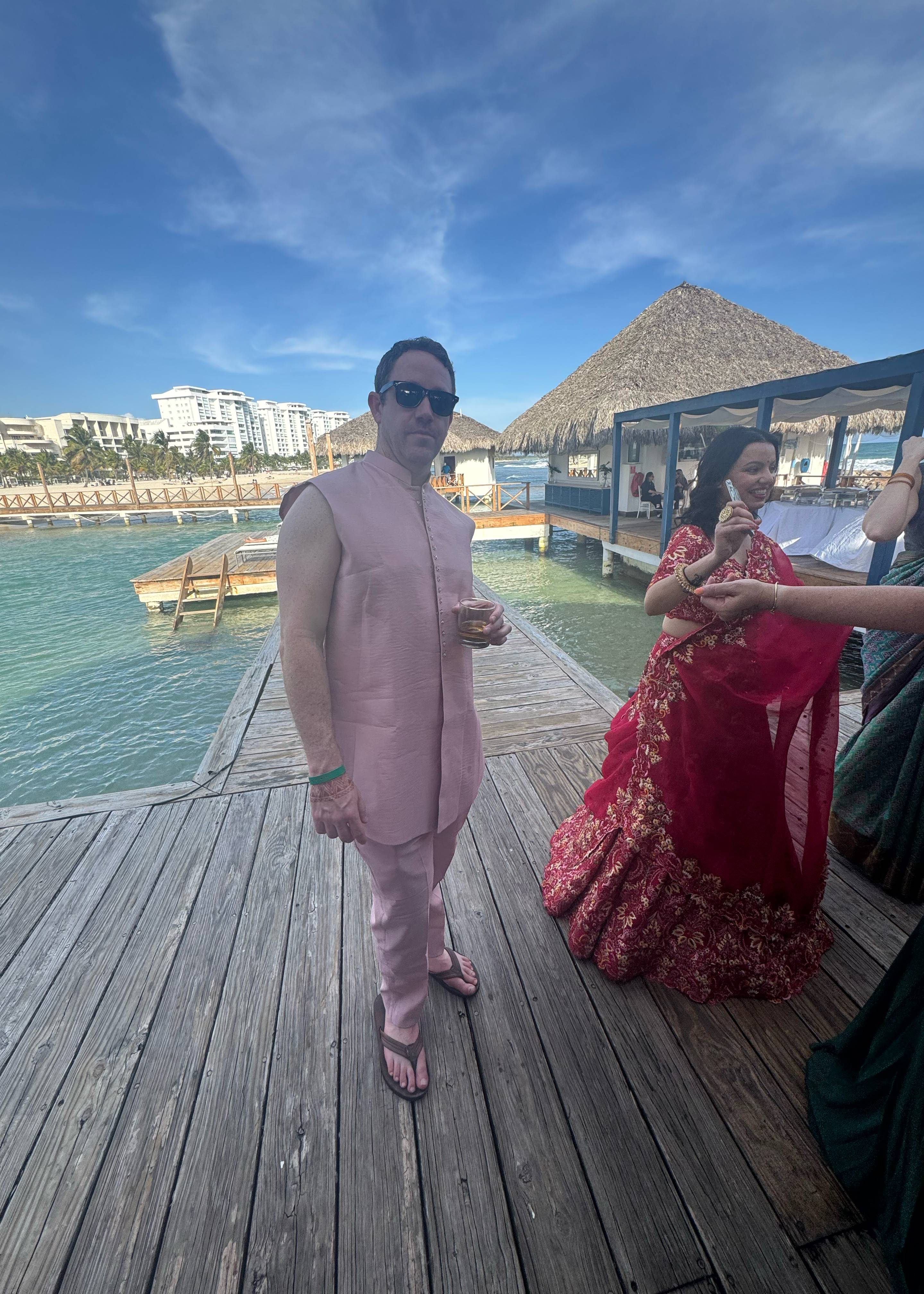 Pink Open Bandhgala Set  Image - 2
