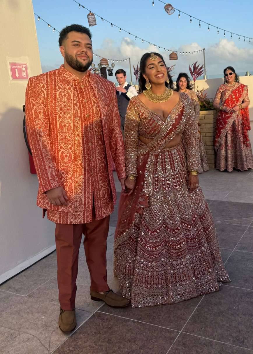 Burnt Orange Bridal Lehenga Image - 1