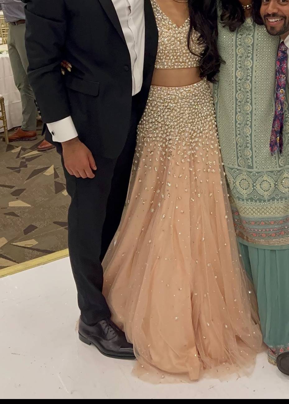 Tulle Lehenga with Pearl Beadwork Image - 2