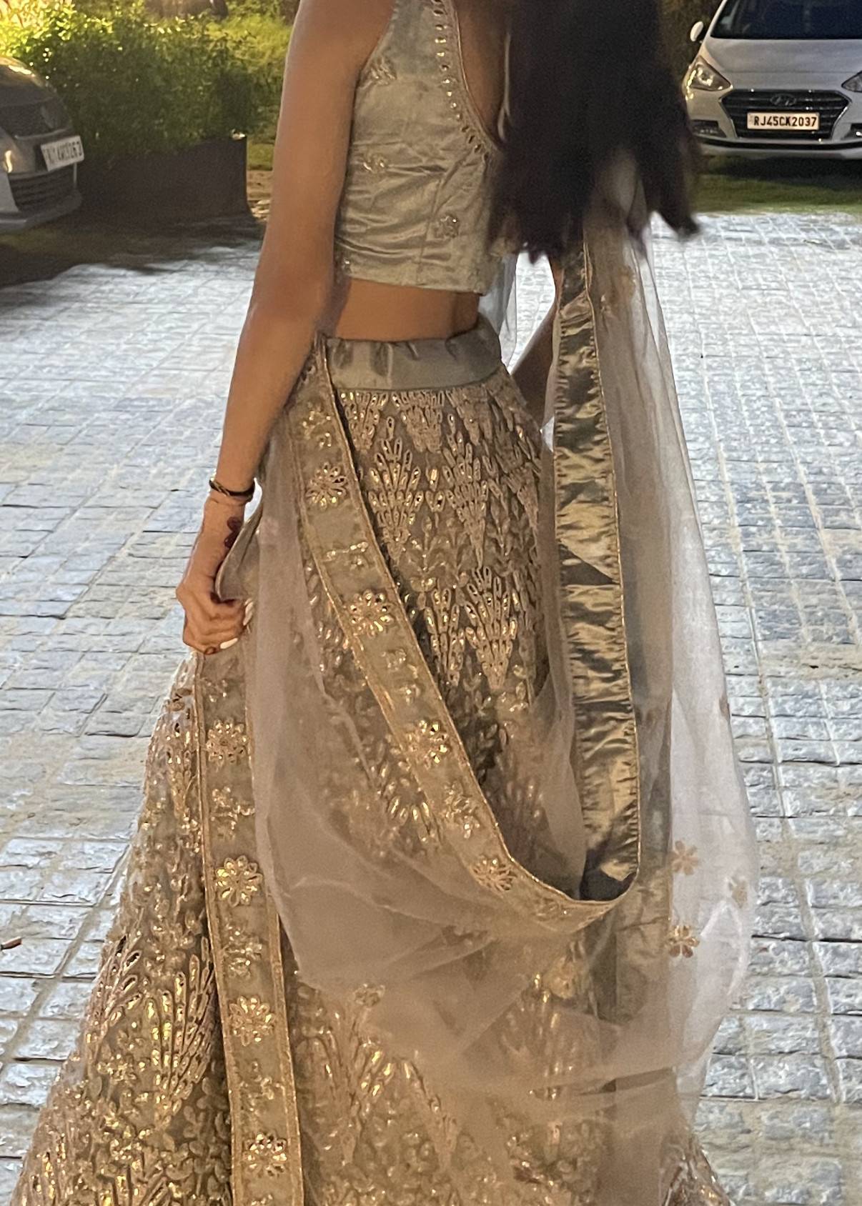 Grey Mirrorwork Lehenga Image - 1