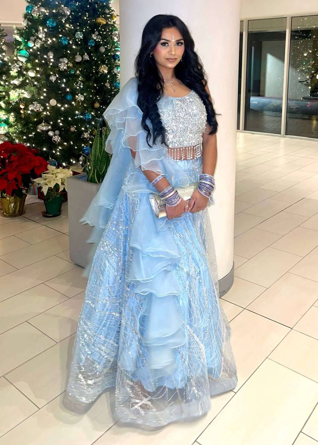 Icy Blue Lehenga Image - 0