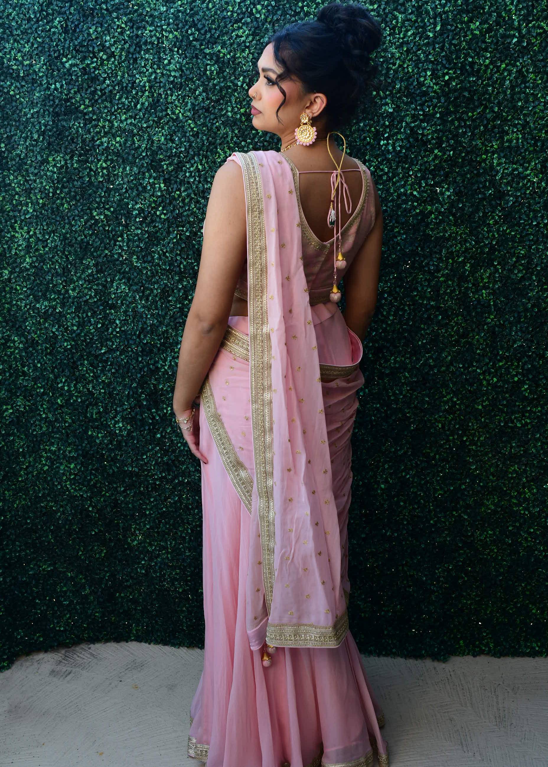 Blush Pink & Gold Lehenga Image - 2