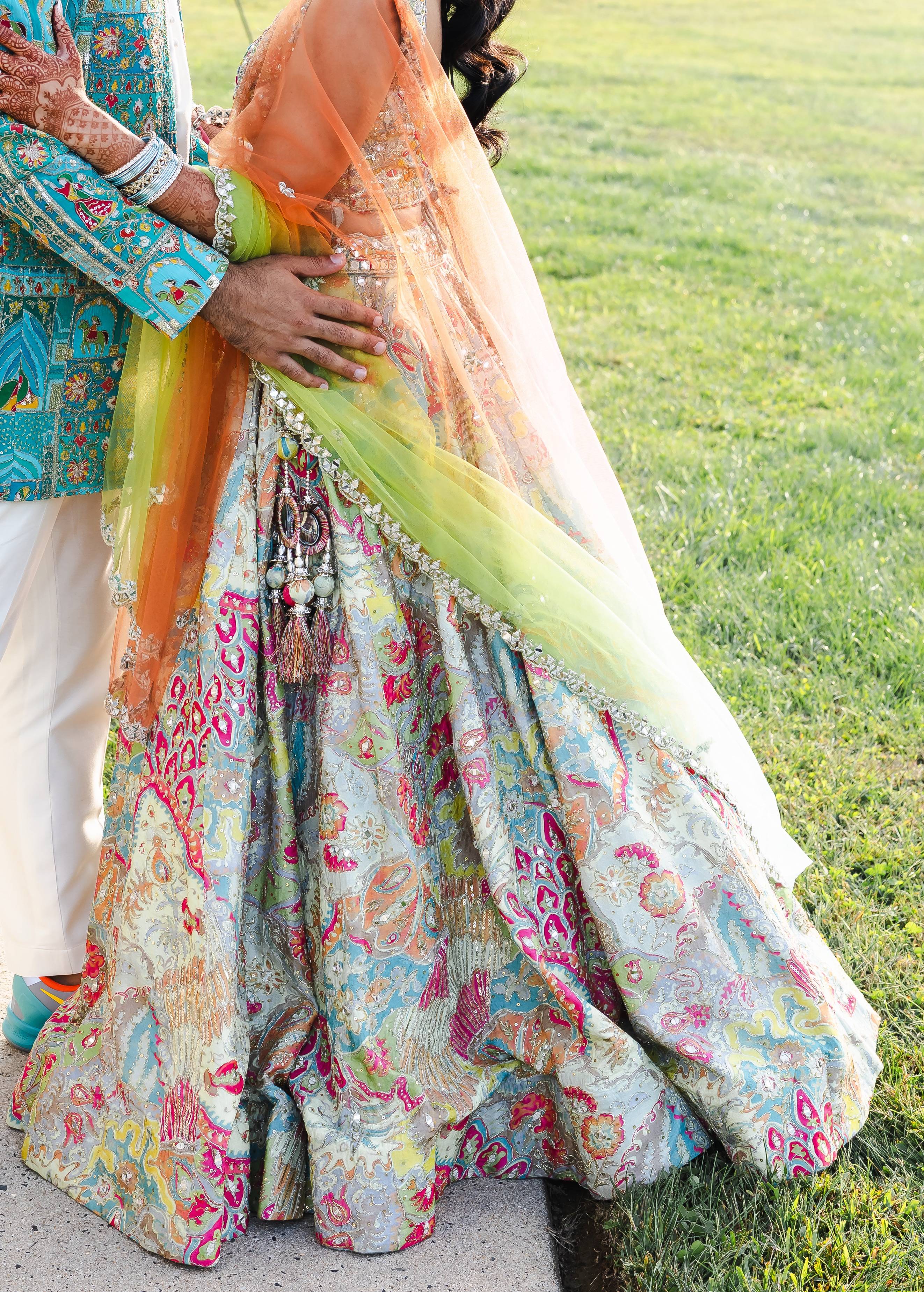 Multicolored Mirrorwork Lehenga Image - 3