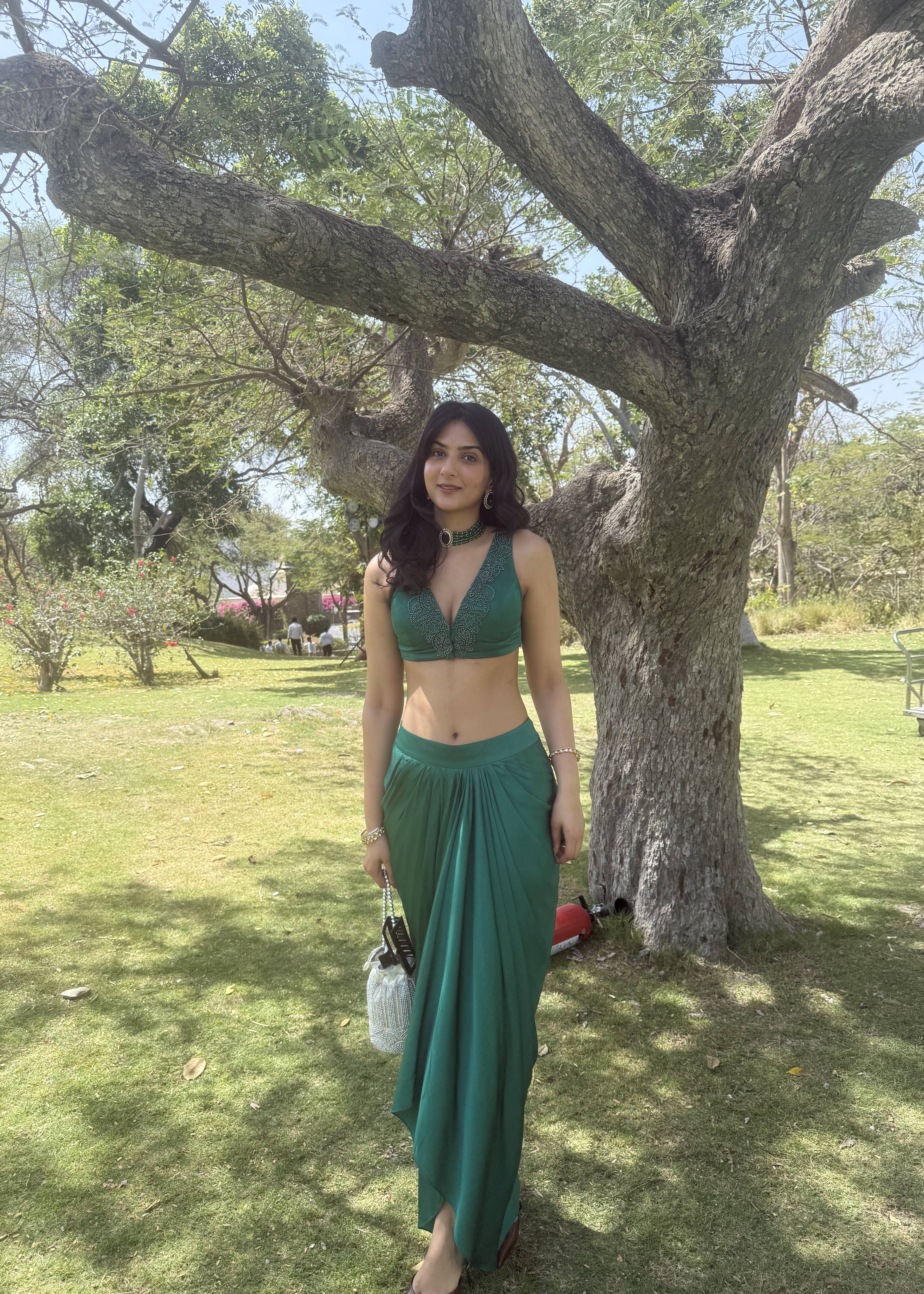 Emerald Green Skirt Sets Image - 5