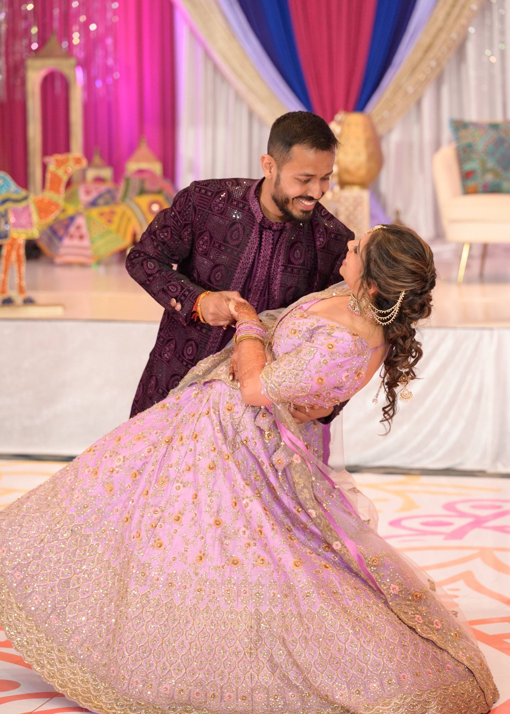 Lilac Embroidered Lehenga Image - 3