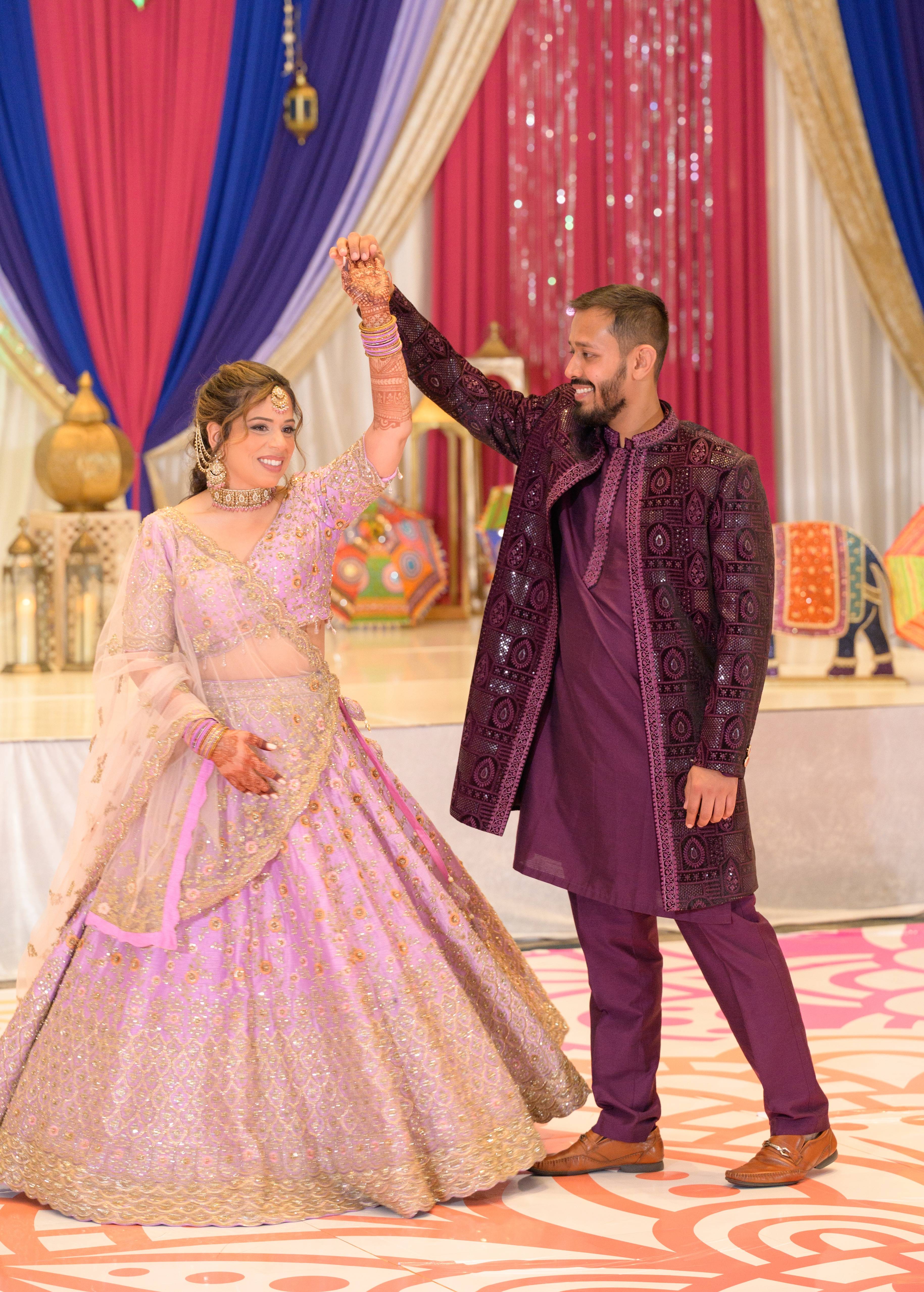 Lilac Embroidered Lehenga Image - 2