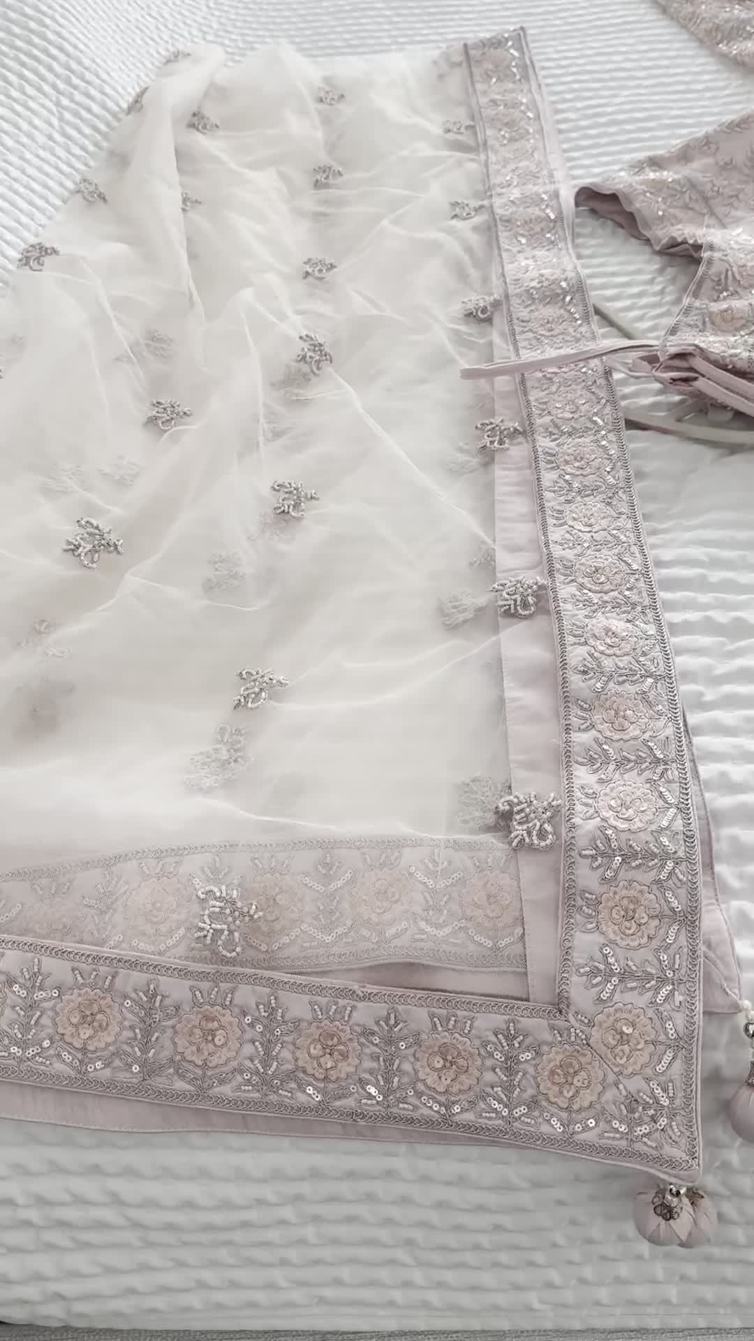 Light Pink Tonal Embroidered Lehenga Image - 7