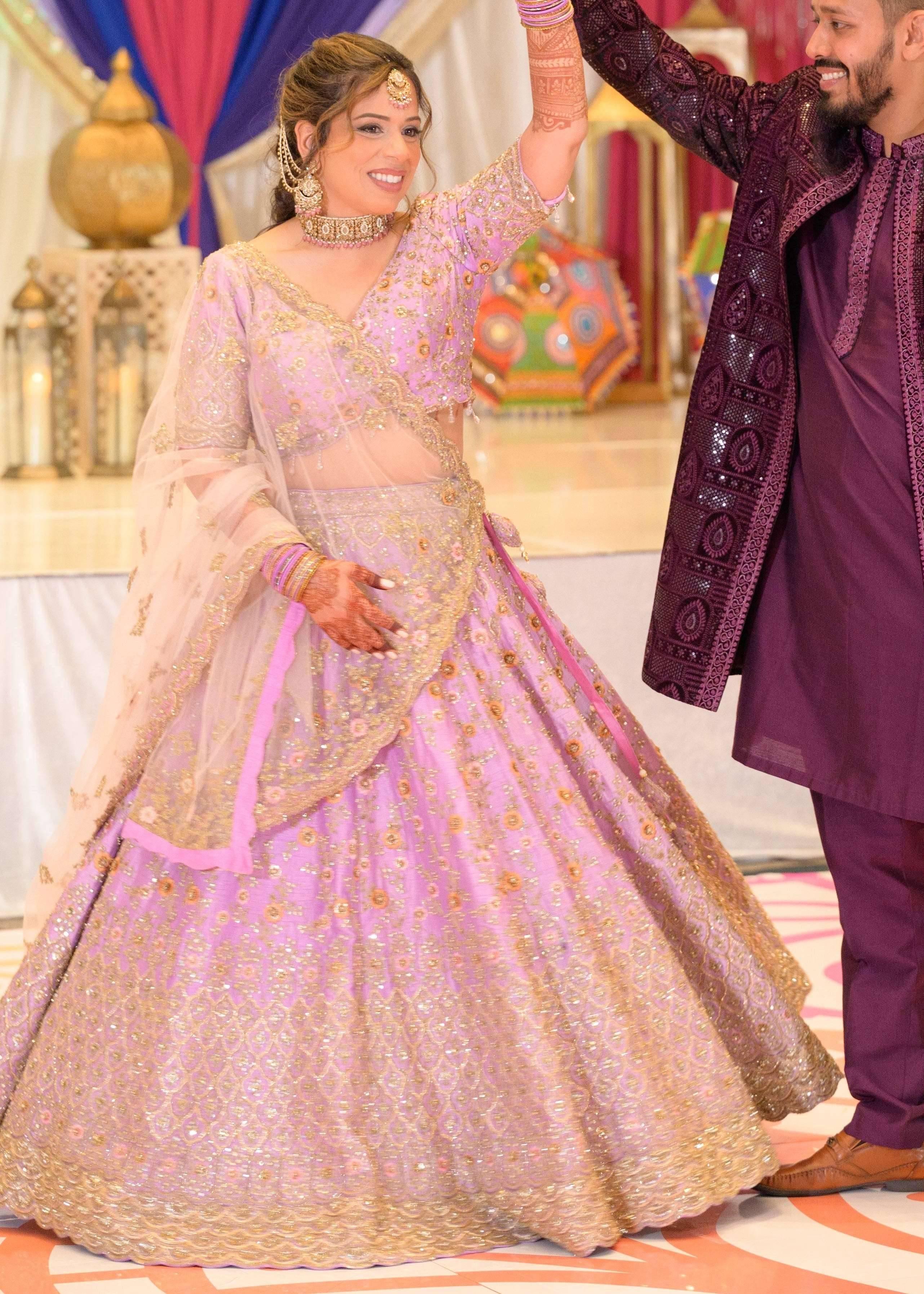 Lilac Embroidered Lehenga Image - 0