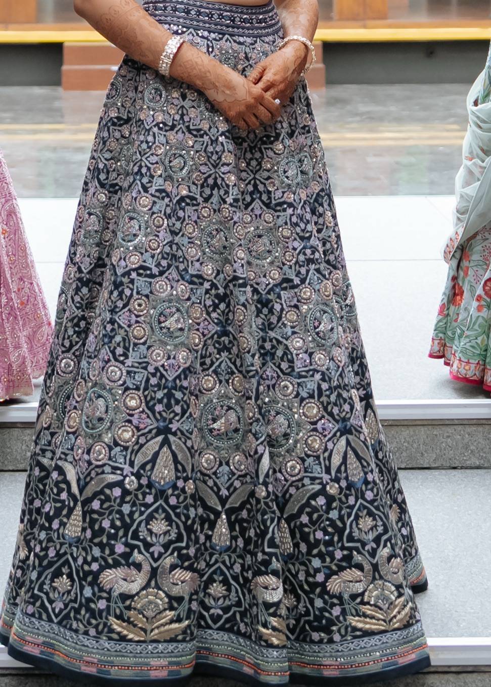 Forest Gleam Zardozi Silk Skirt Set Image - 5
