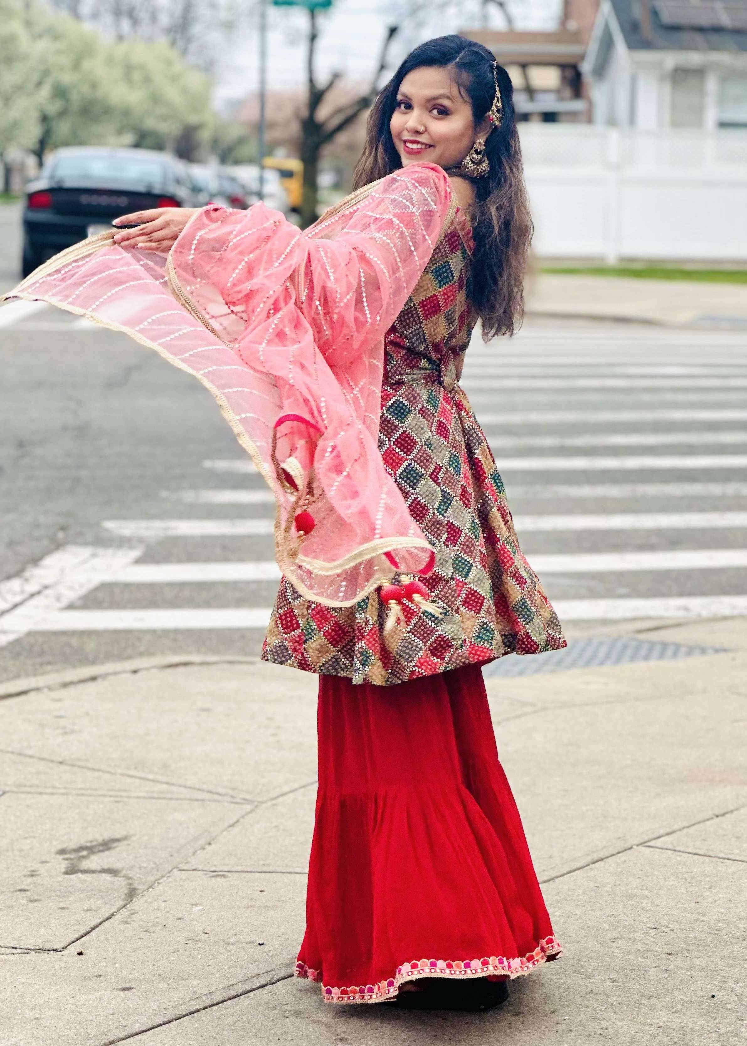 Long Peplum Sharara Set Image - 1