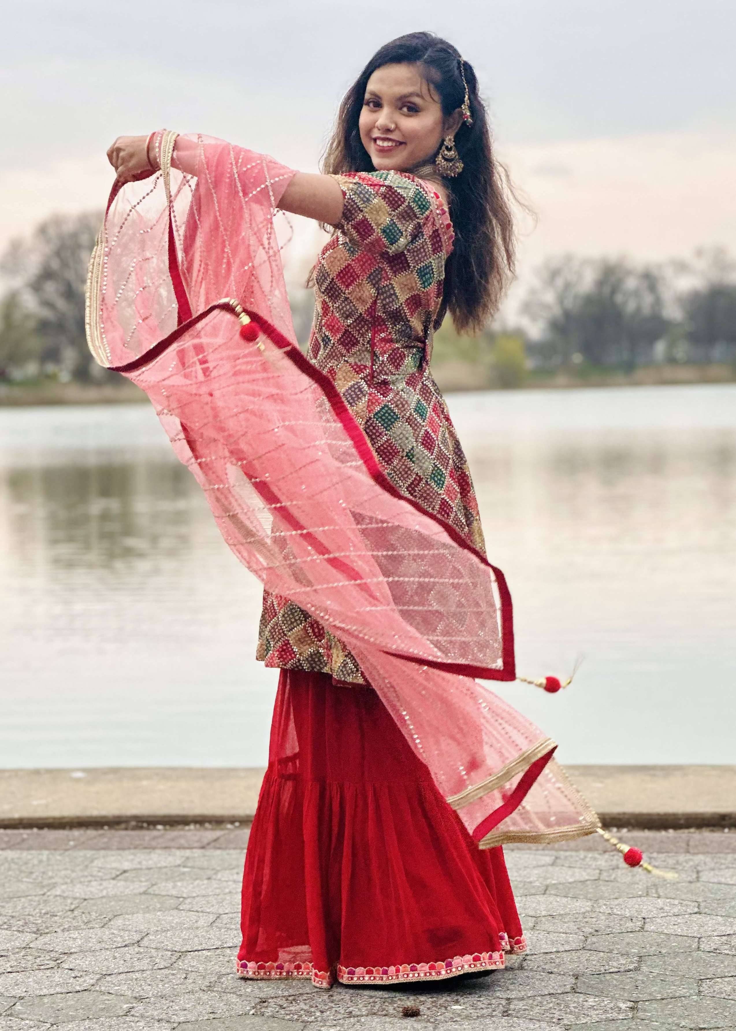 Long Peplum Sharara Set Image - 2