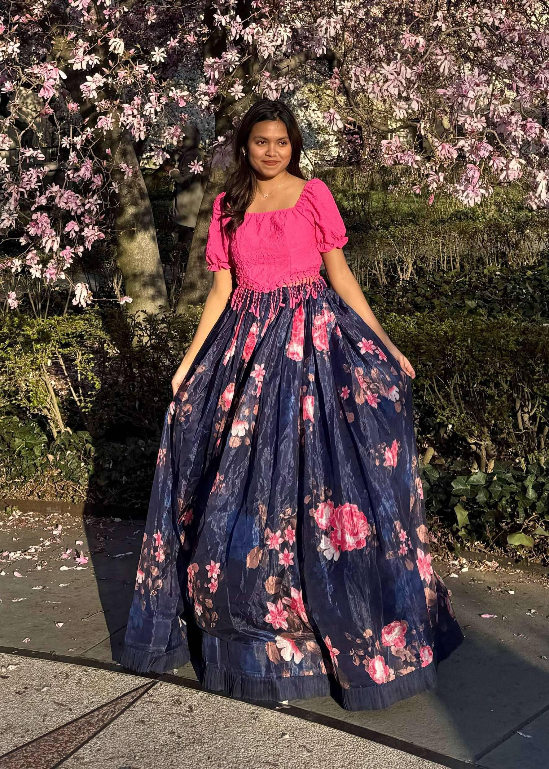 Blue Floral Skirt Set Image - 0